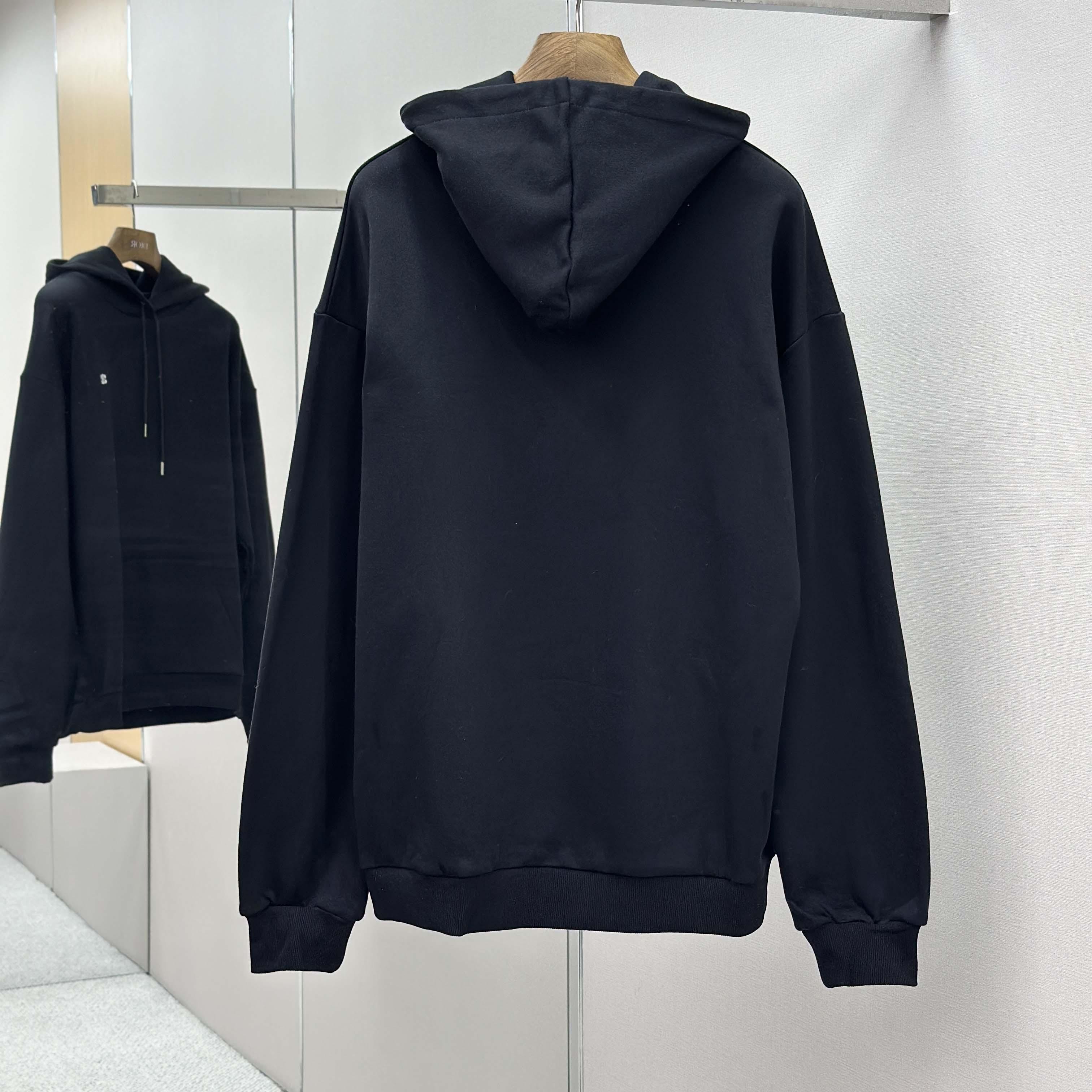 Celine Triomphe Loose Hoodie In Cashmere Cotton - DopestKickz