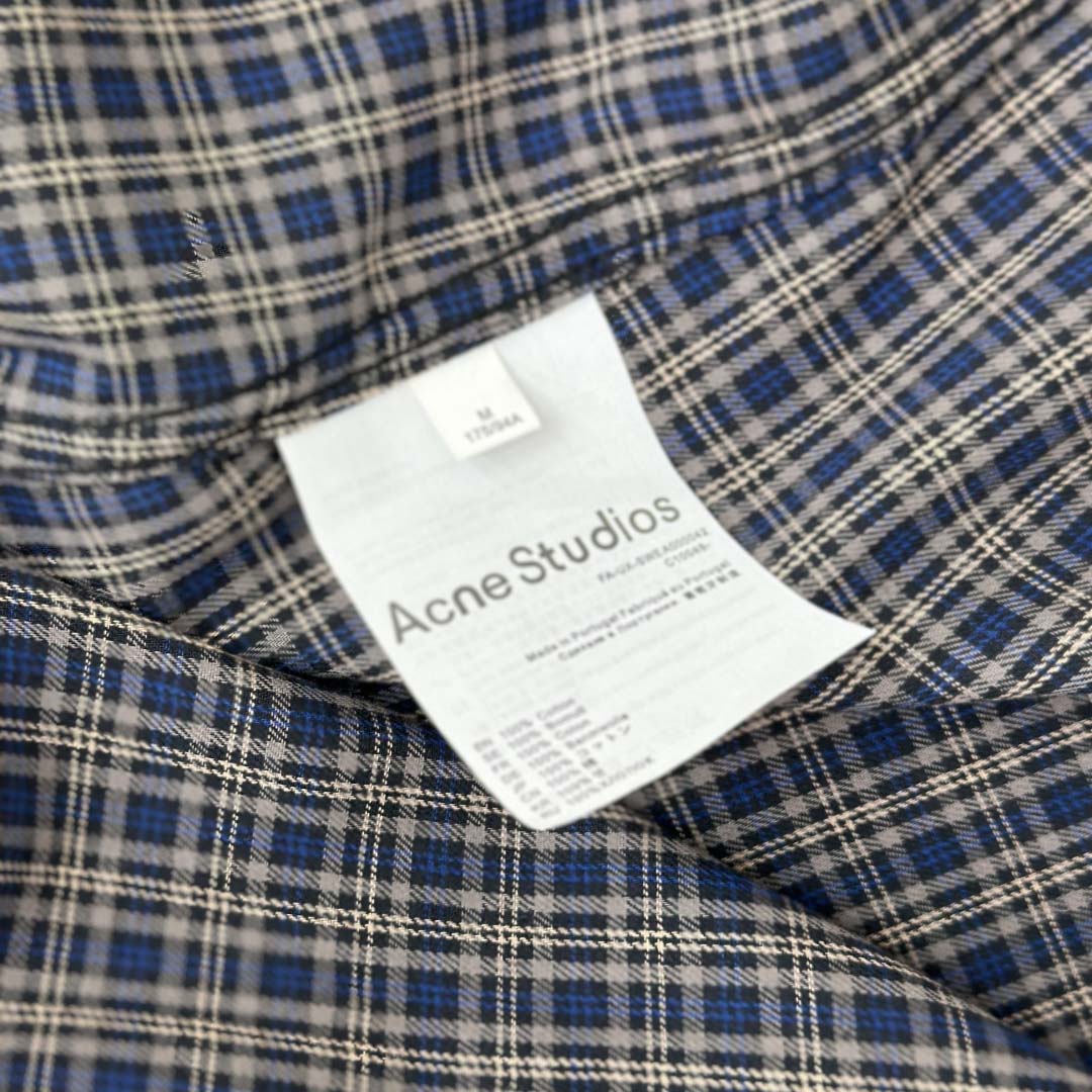 Acne Studios Gray Checked Flannel Shirt - DopestKickz