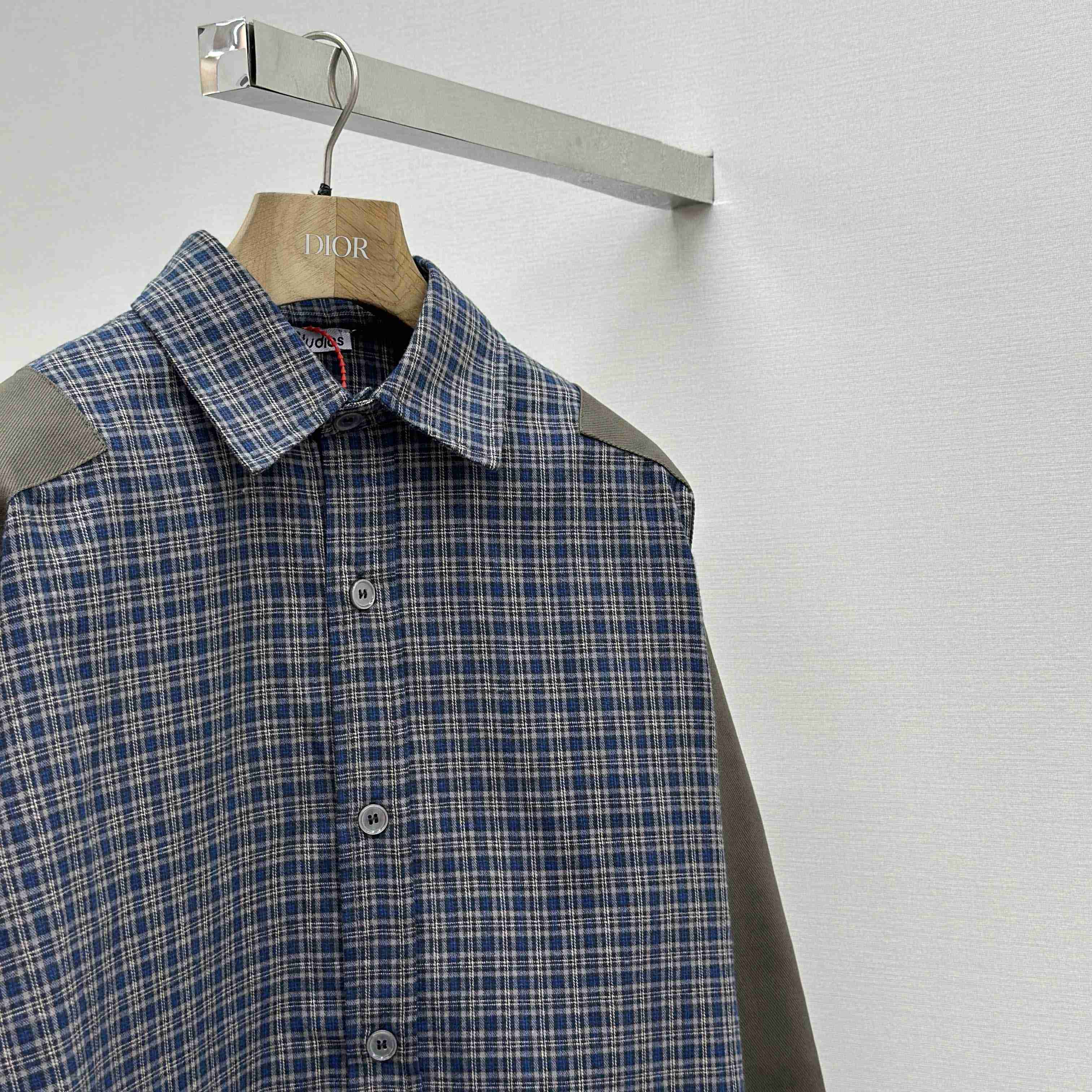 Acne Studios Gray Checked Flannel Shirt - DopestKickz