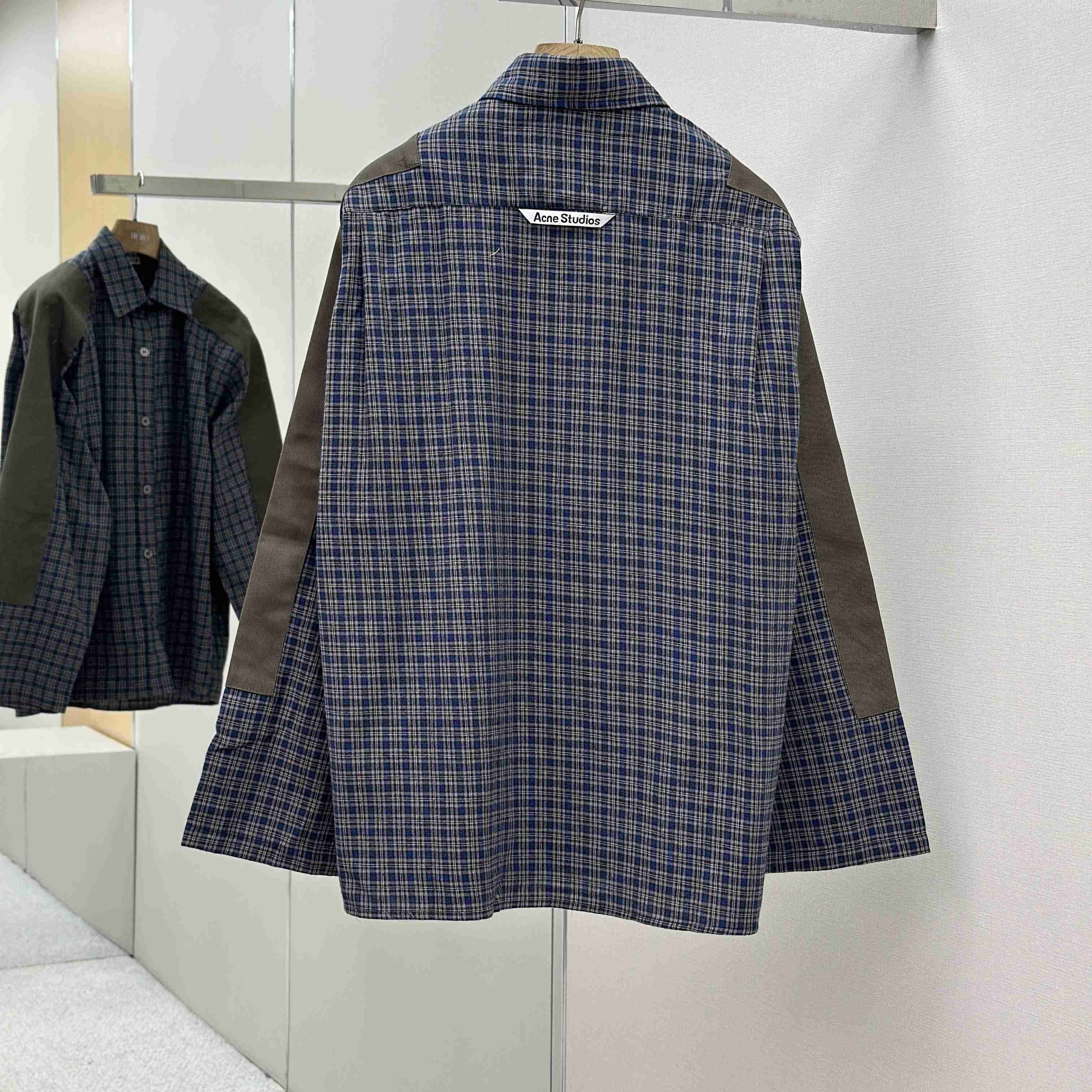 Acne Studios Gray Checked Flannel Shirt - DopestKickz