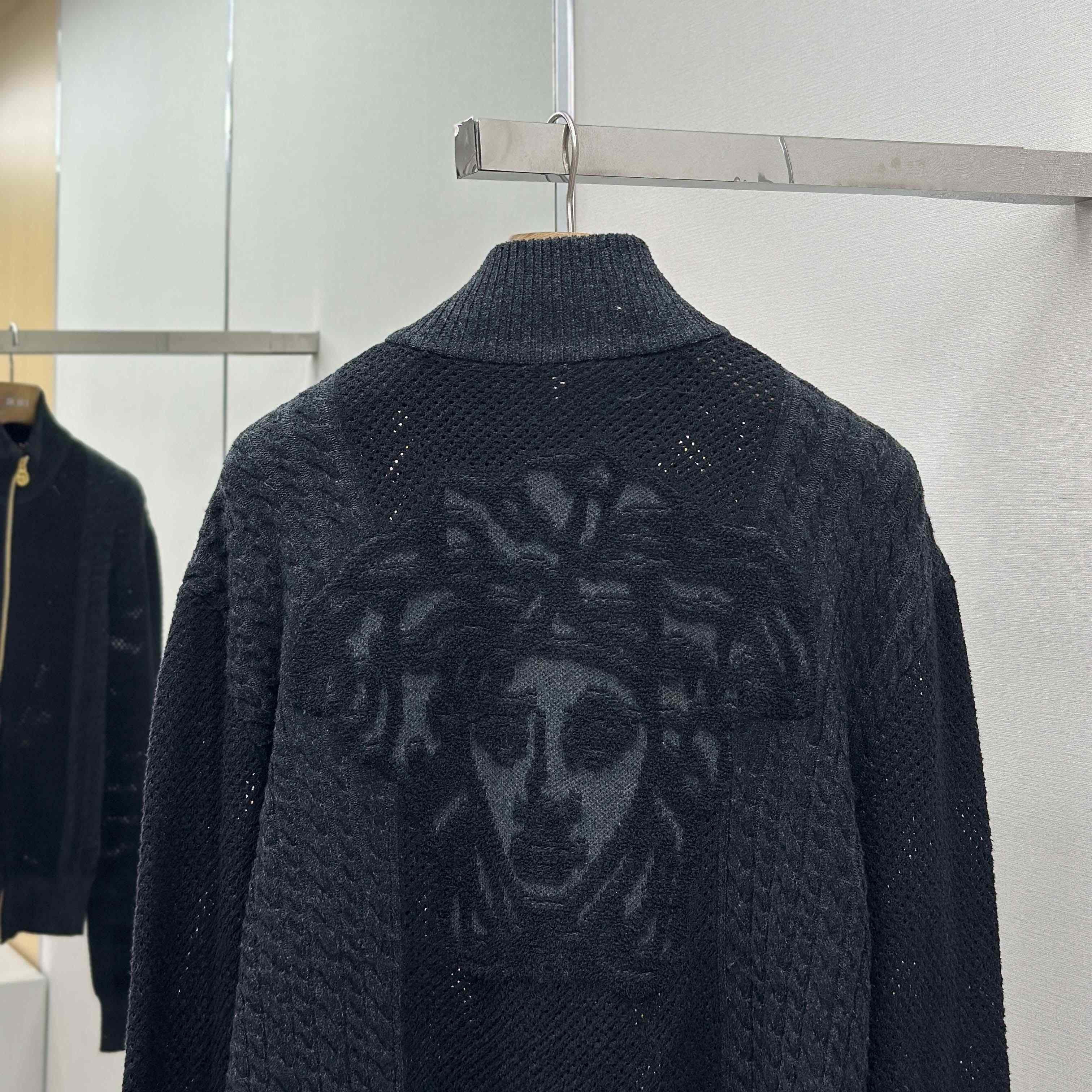 Versace Medusa Jacquard Zip Knit Sweater  - DopestKickz