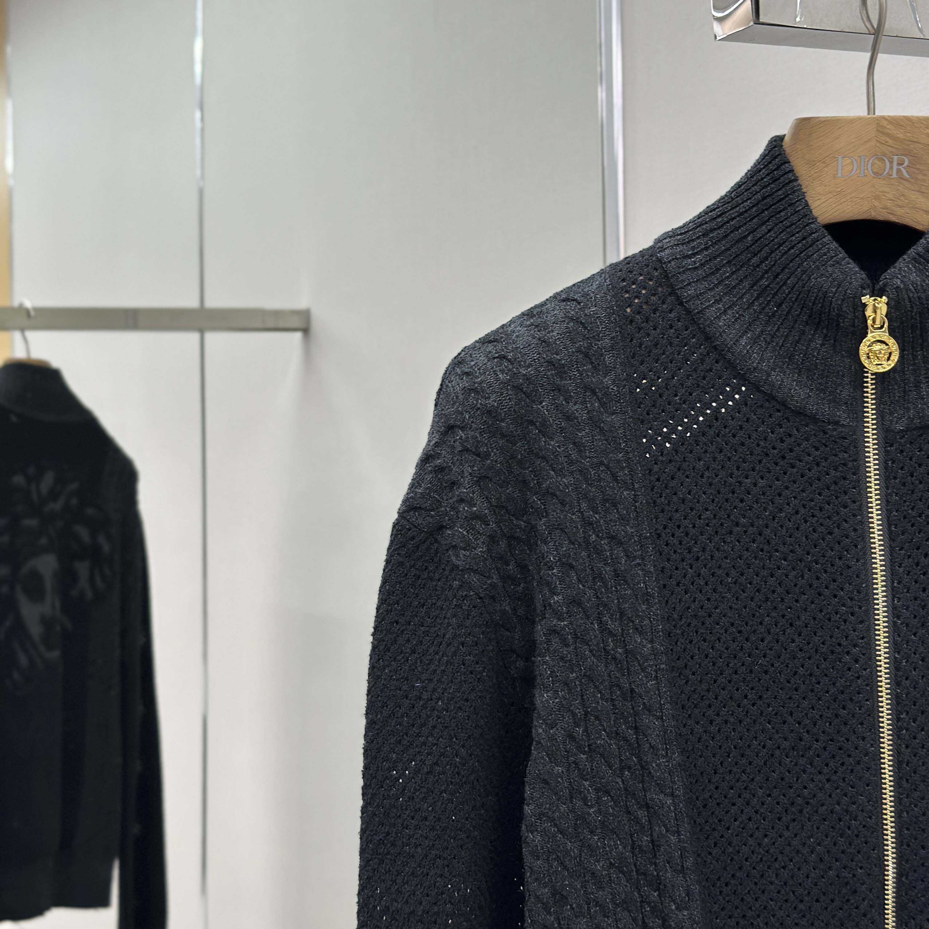 Versace Medusa Jacquard Zip Knit Sweater  - DopestKickz