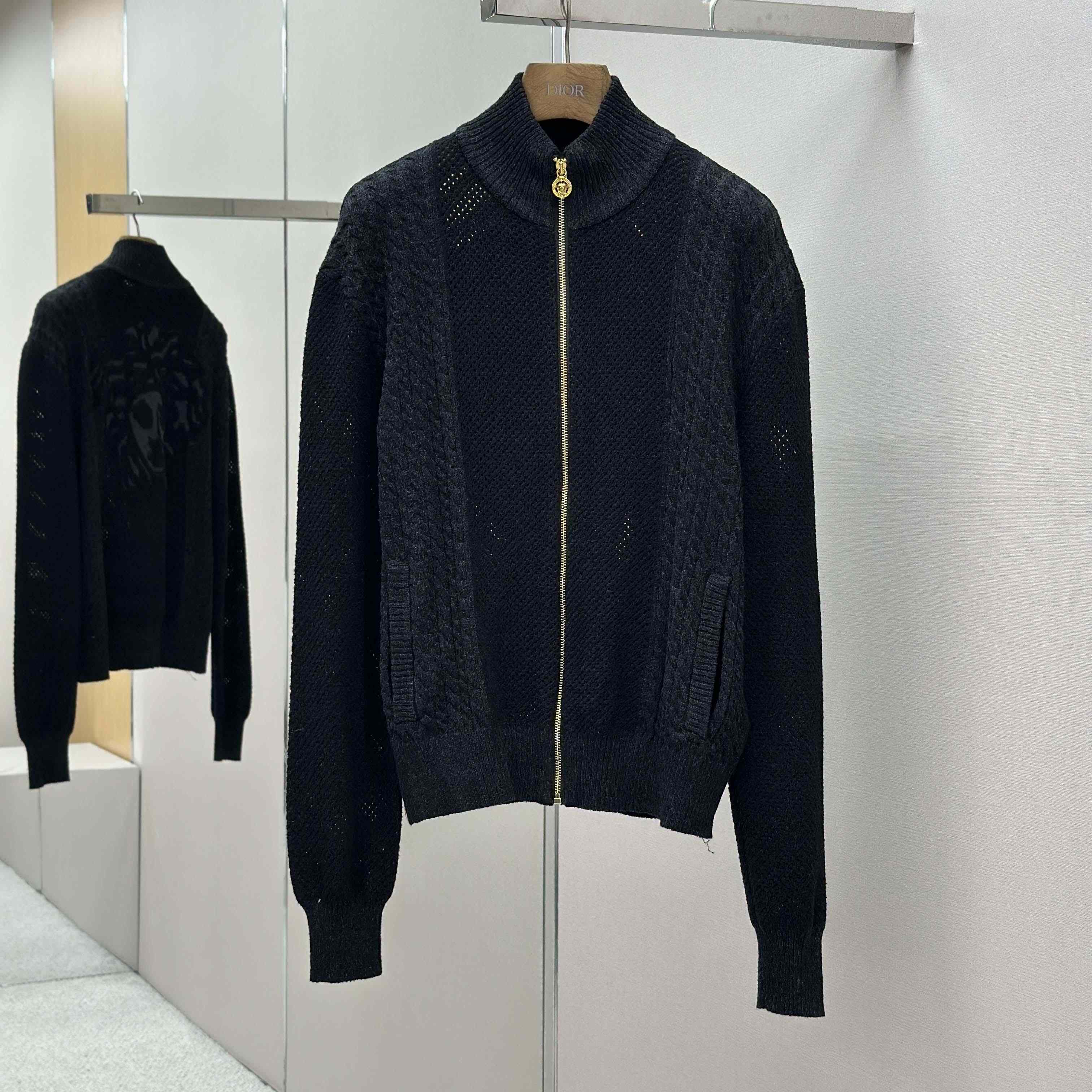 Versace Medusa Jacquard Zip Knit Sweater  - DopestKickz