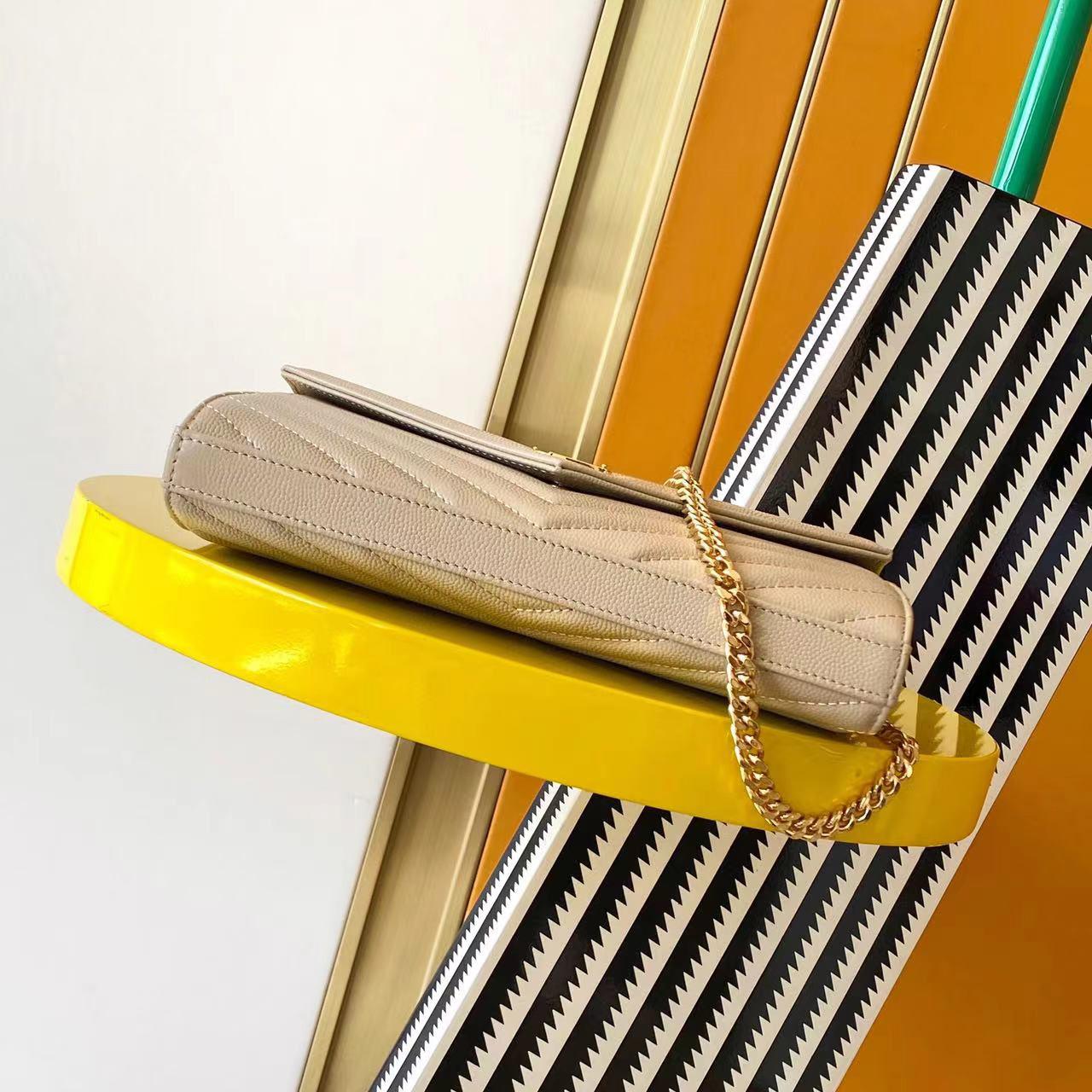 Saint Laurent Cassandre Chain Wallet In Lambskin (22.5x14x4cm) - DopestKickz