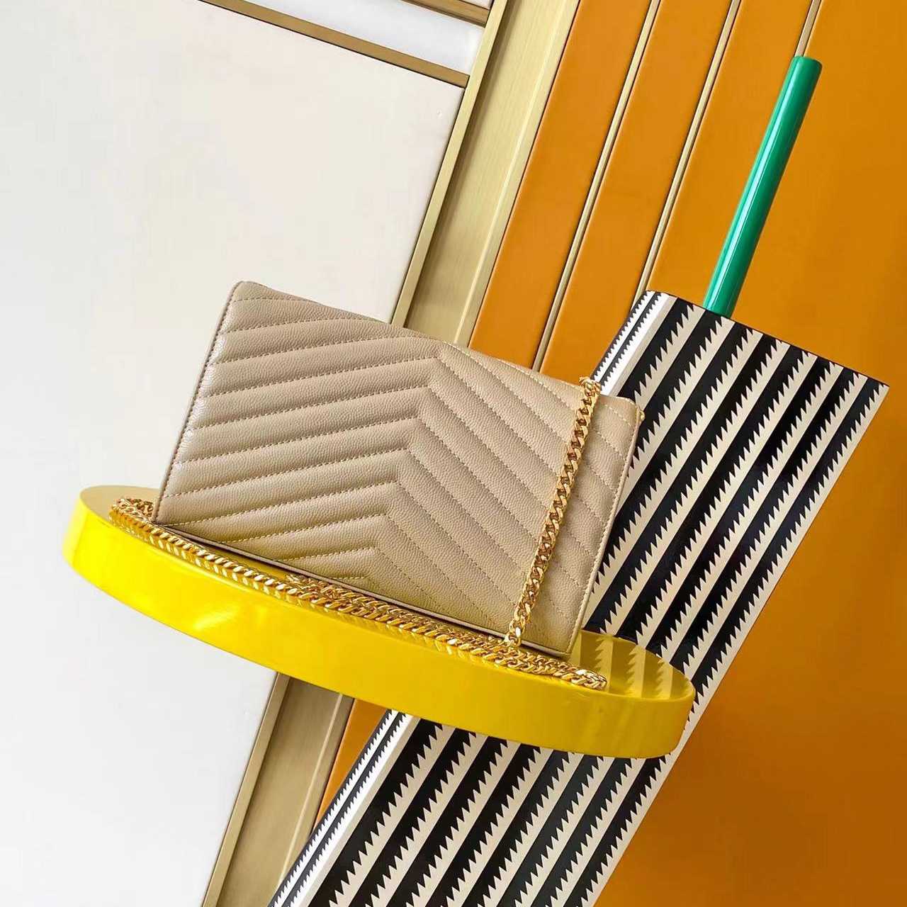 Saint Laurent Cassandre Chain Wallet In Lambskin (22.5x14x4cm) - DopestKickz