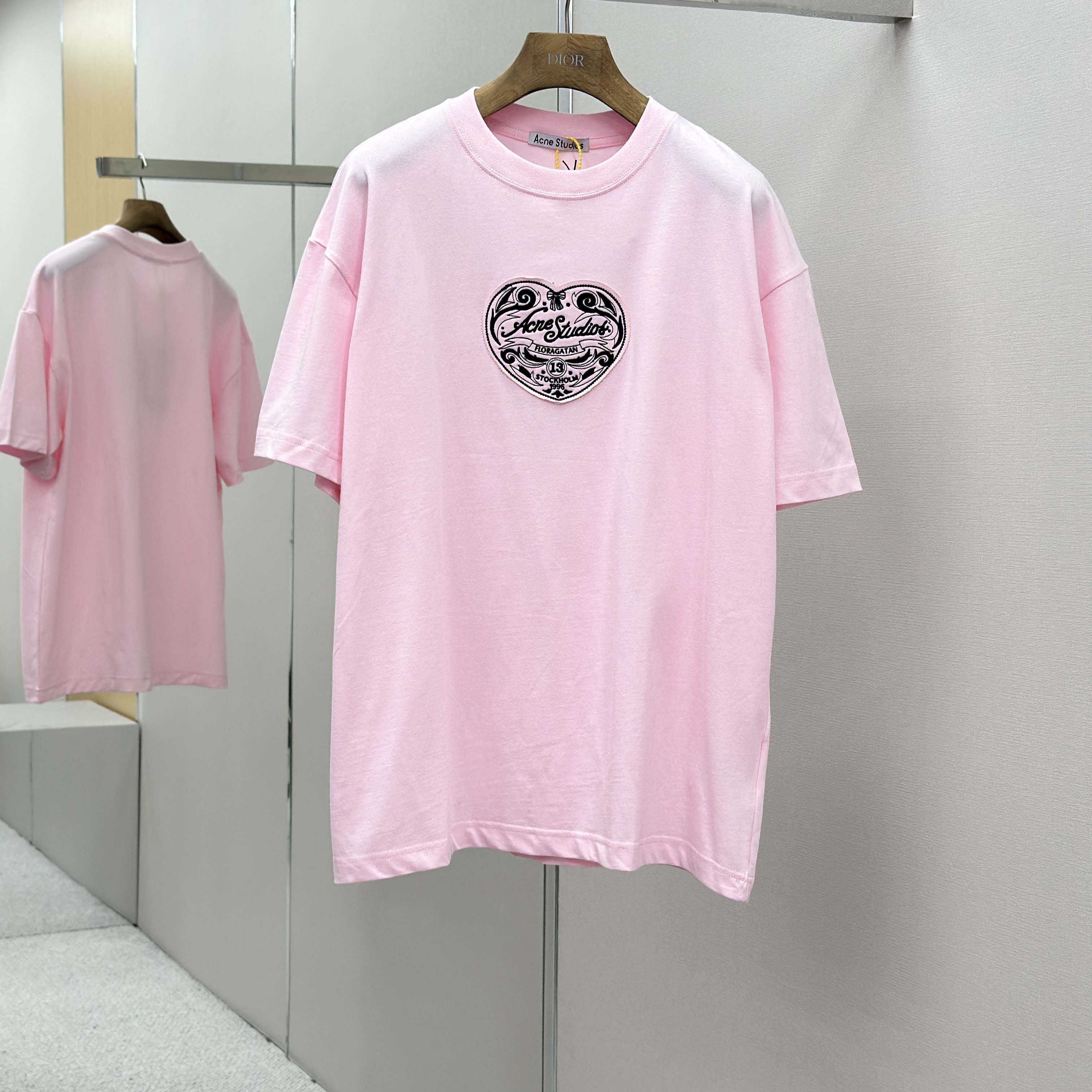 Acne Studios Logo T-shirt - Baby pink - DopestKickz