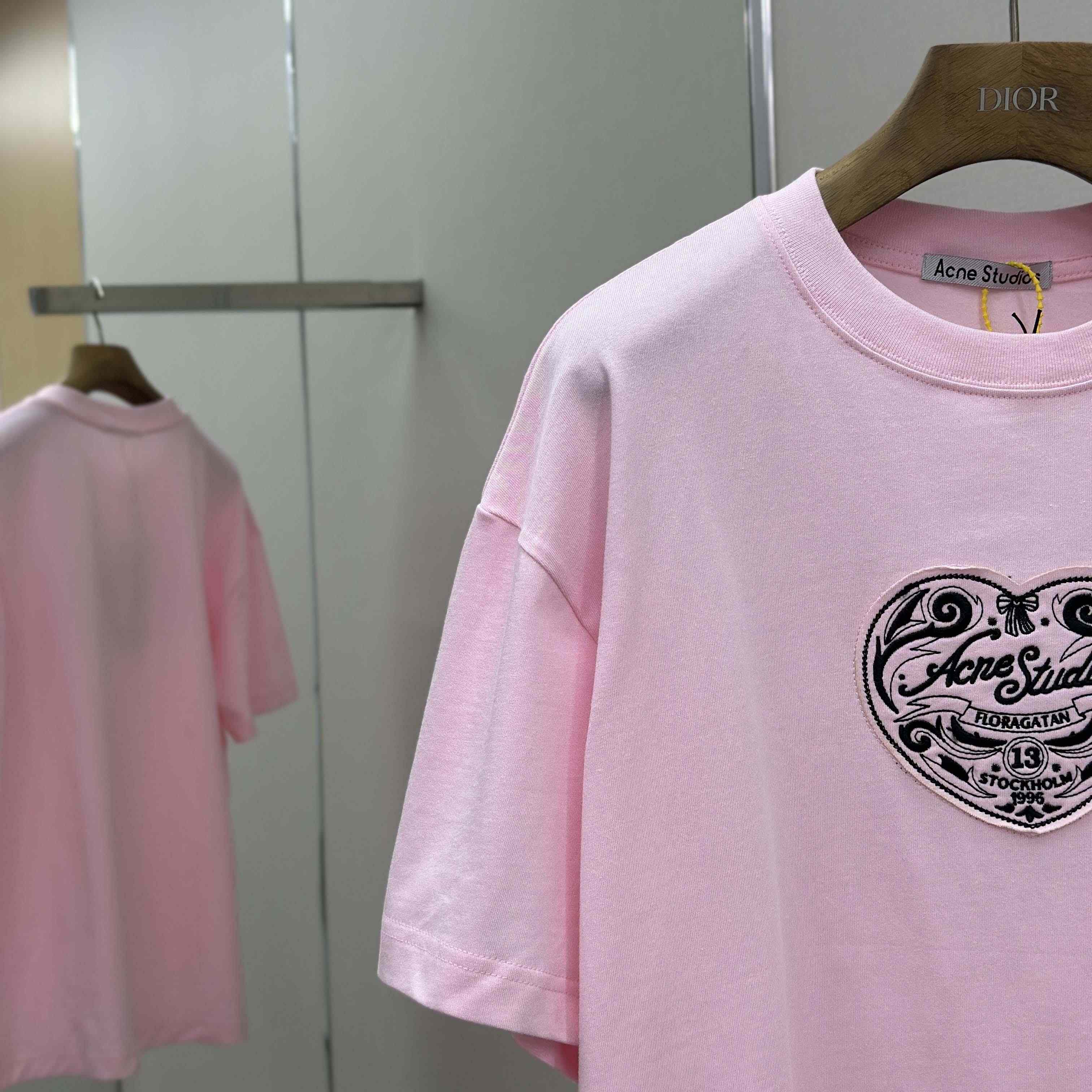 Acne Studios Logo T-shirt - Baby pink - DopestKickz