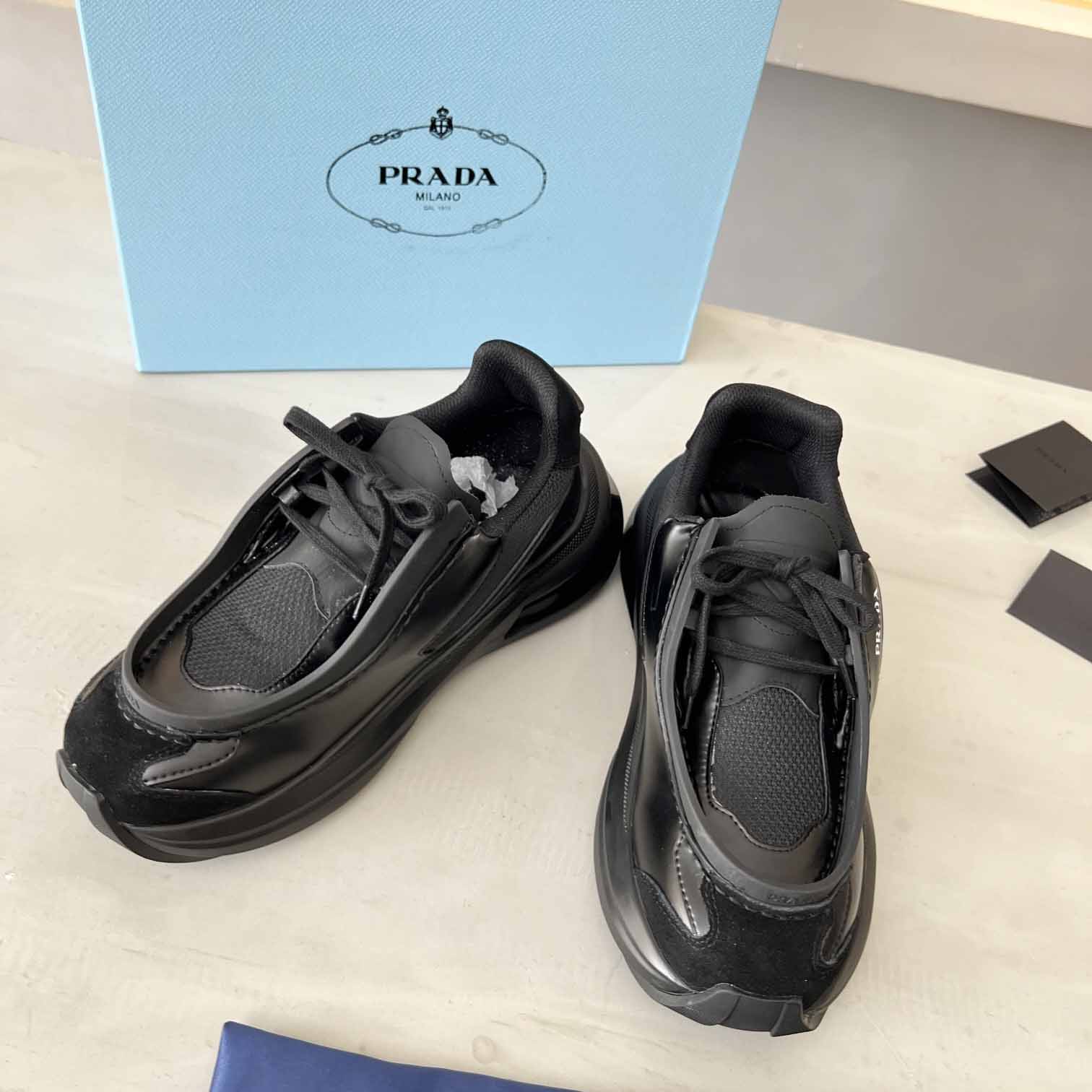 Prada Systeme Brushed Leather Sneaker - DopestKickz