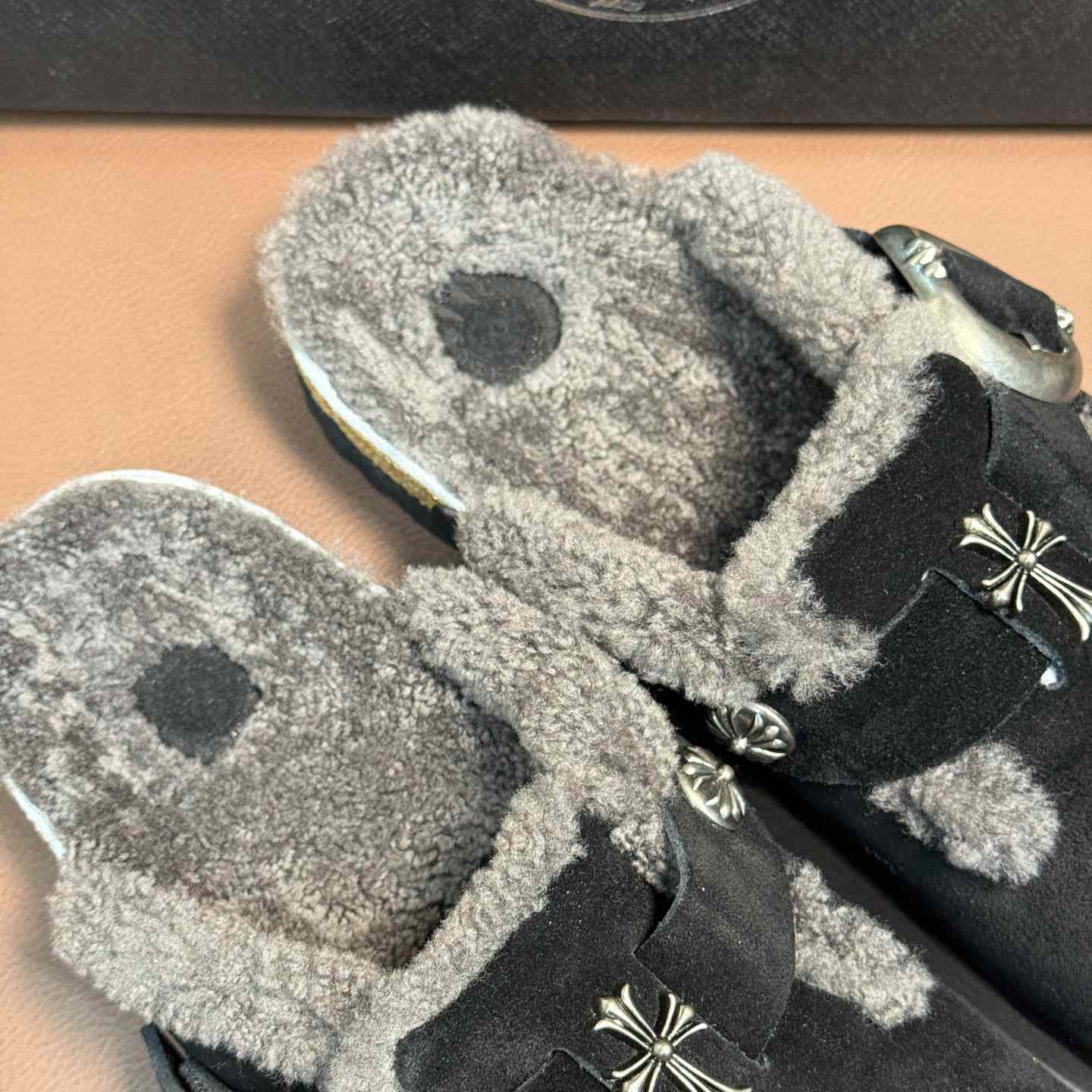 Chrome Hearts Birkenstock Boston Suede Sandals  - DopestKickz