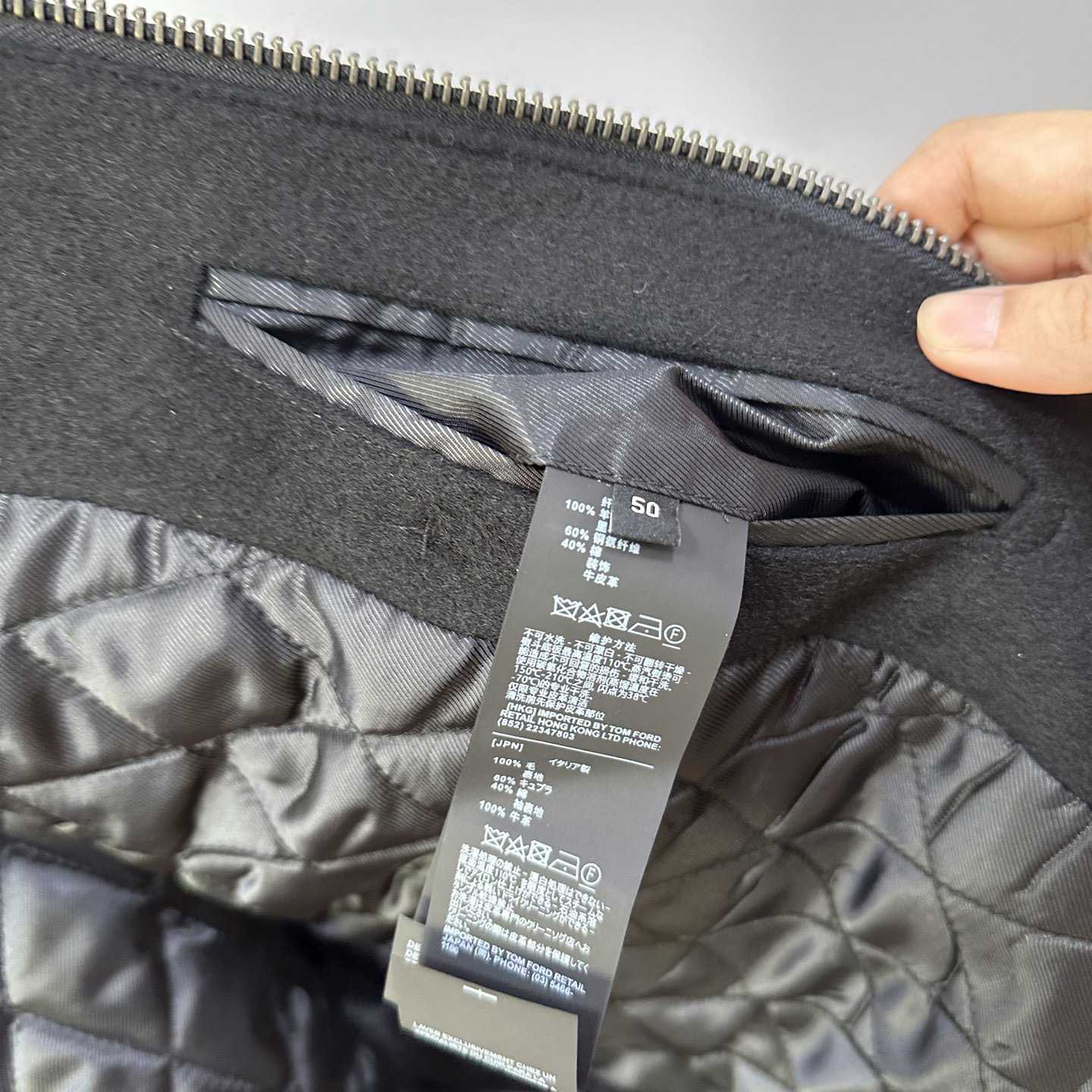 Tom Ford Black Shearling And Leather-trimmed Wool-blend Bomber Jacket - DopestKickz