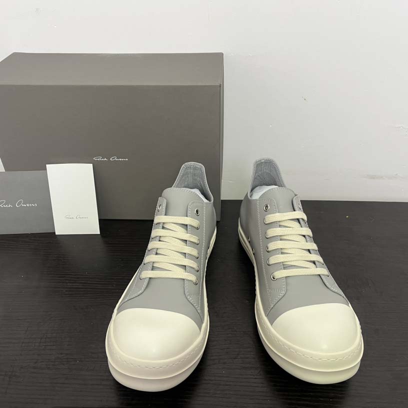 Rick Owens Lace-up Leather Sneakers  - DopestKickz