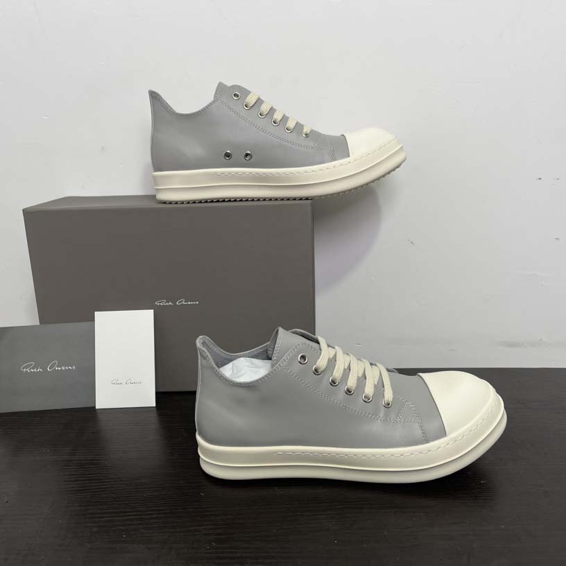 Rick Owens Lace-up Leather Sneakers  - DopestKickz