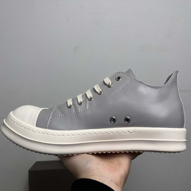 Rick Owens Lace-up Leather Sneakers  - DopestKickz