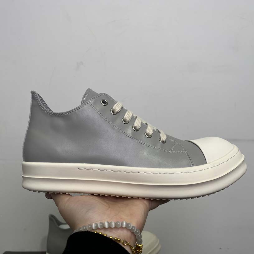 Rick Owens Lace-up Leather Sneakers  - DopestKickz