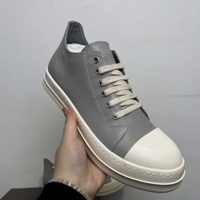 Rick Owens Lace-up Leather Sneakers  - DopestKickz