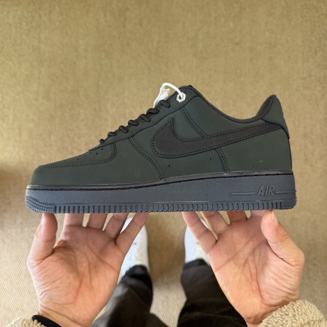 NIKE Air Force 1 Low Black/Dark Green CJ9179-001  - DopestKickz