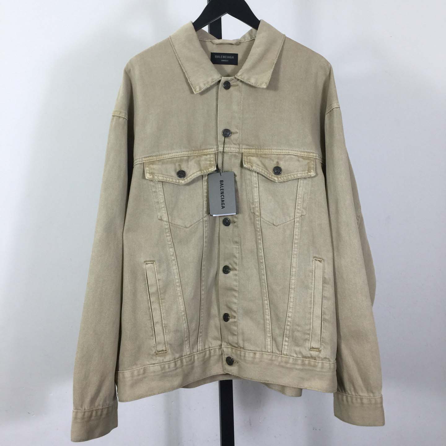 Balenciaga Logo-print Denim Jacket - DopestKickz