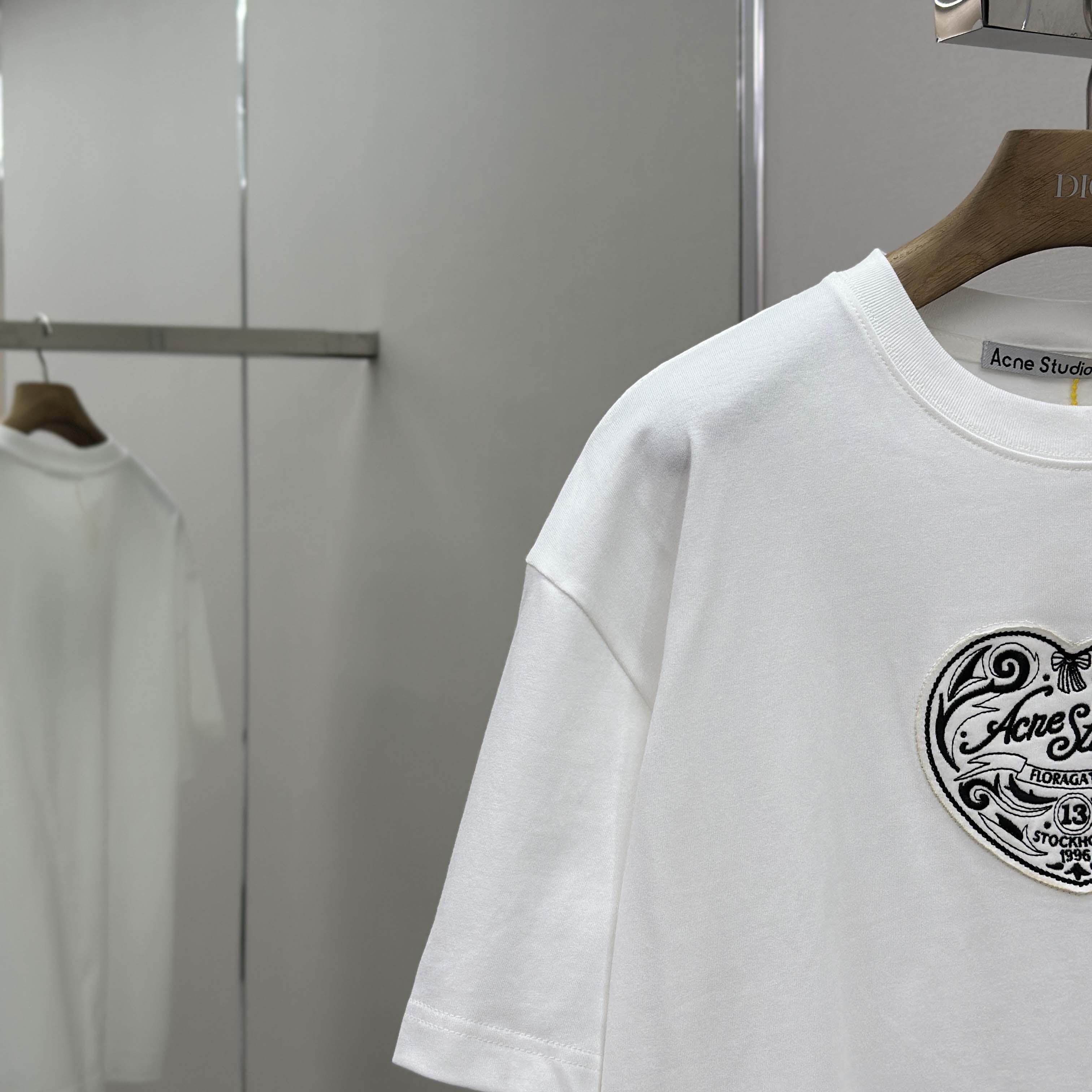 Acne Studios Logo T-shirt - Off white - DopestKickz