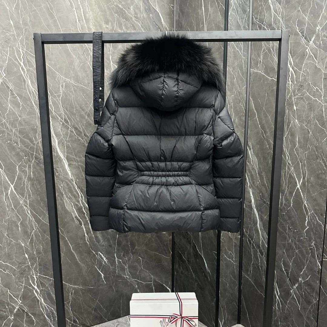 Moncler Belted Puffer Jacket With A Fur-trimmed Hood - DopestKickz