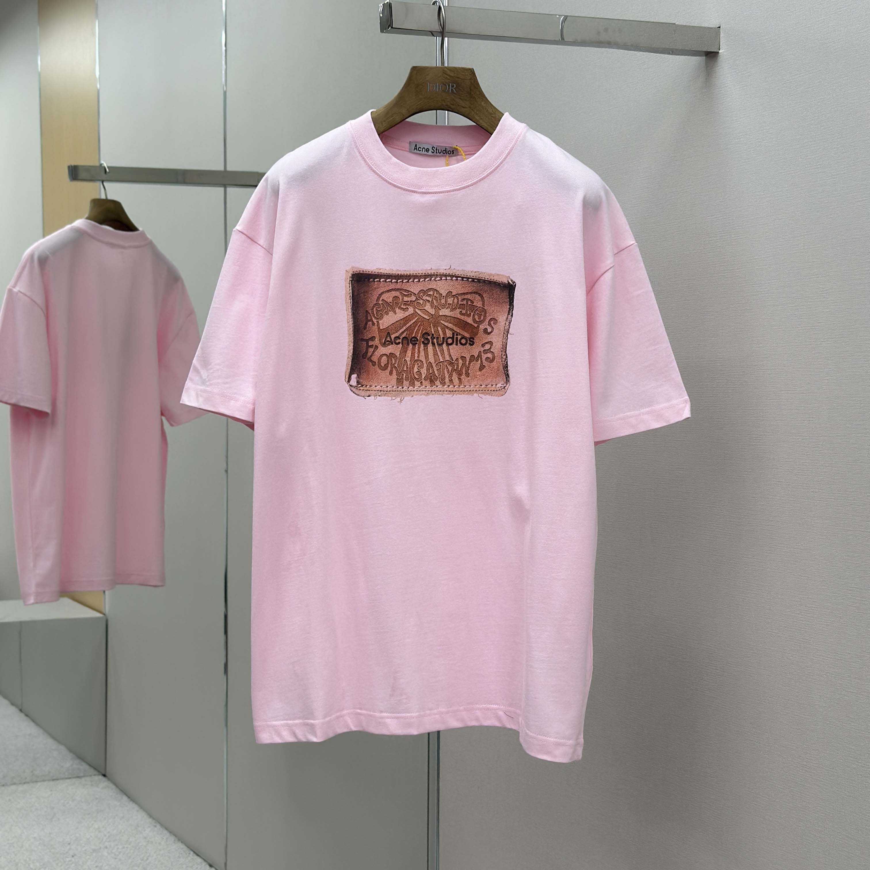 Acne Studios Logo T-shirt-Baby pink - DopestKickz