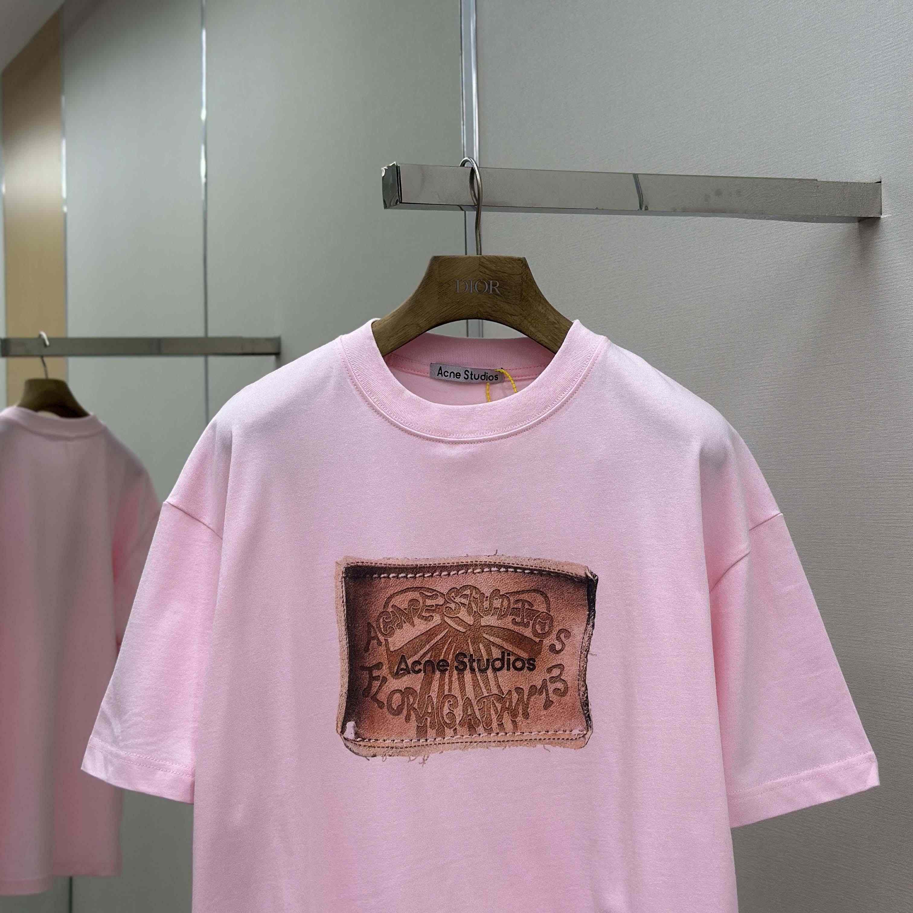 Acne Studios Logo T-shirt-Baby pink - DopestKickz