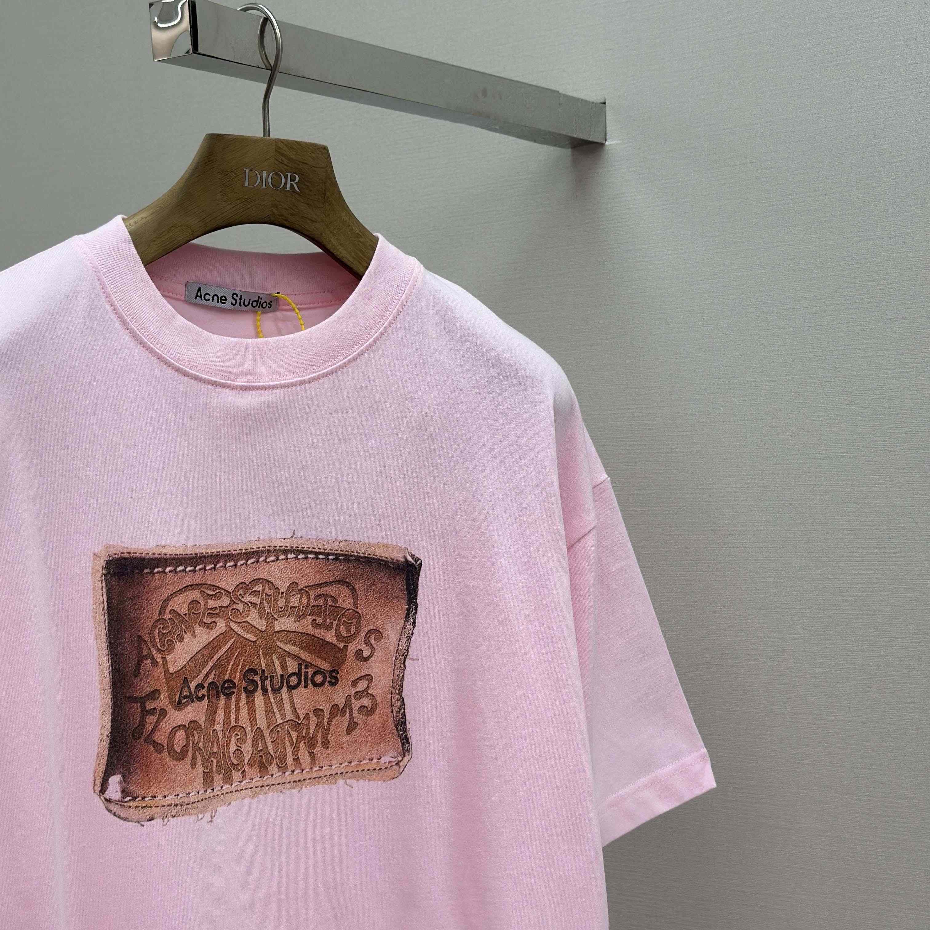 Acne Studios Logo T-shirt-Baby pink - DopestKickz