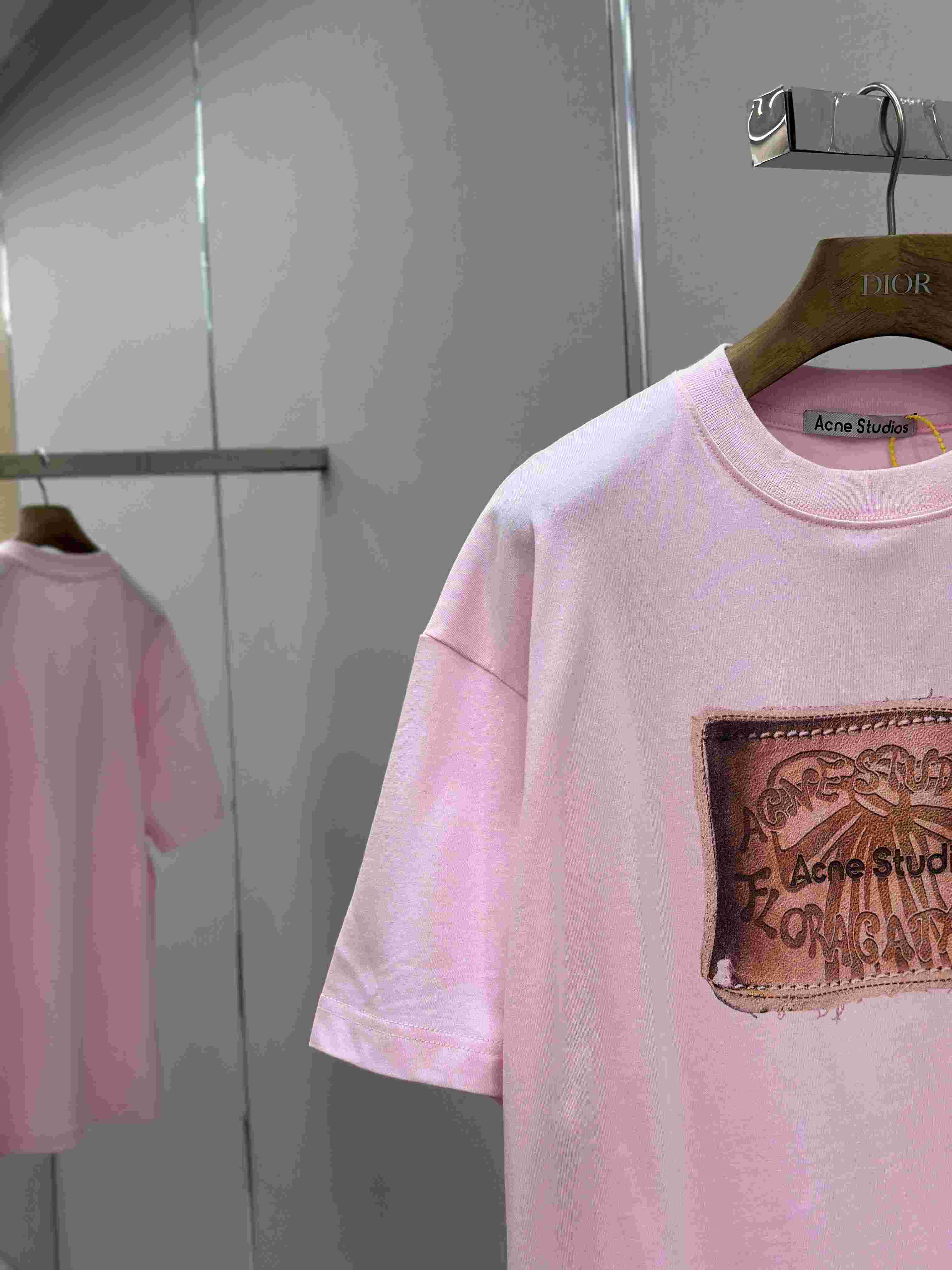 Acne Studios Logo T-shirt-Baby pink - DopestKickz