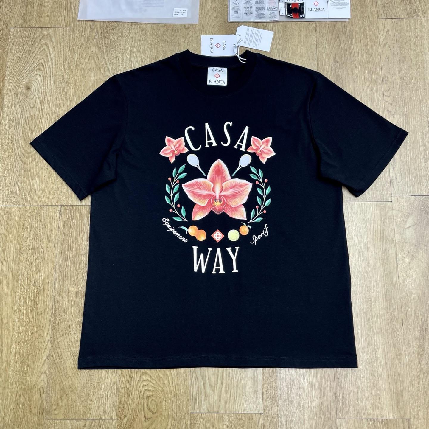 Casablanca Orchid Logo Short Sleeve T‑Shirt C1135 - DopestKickz