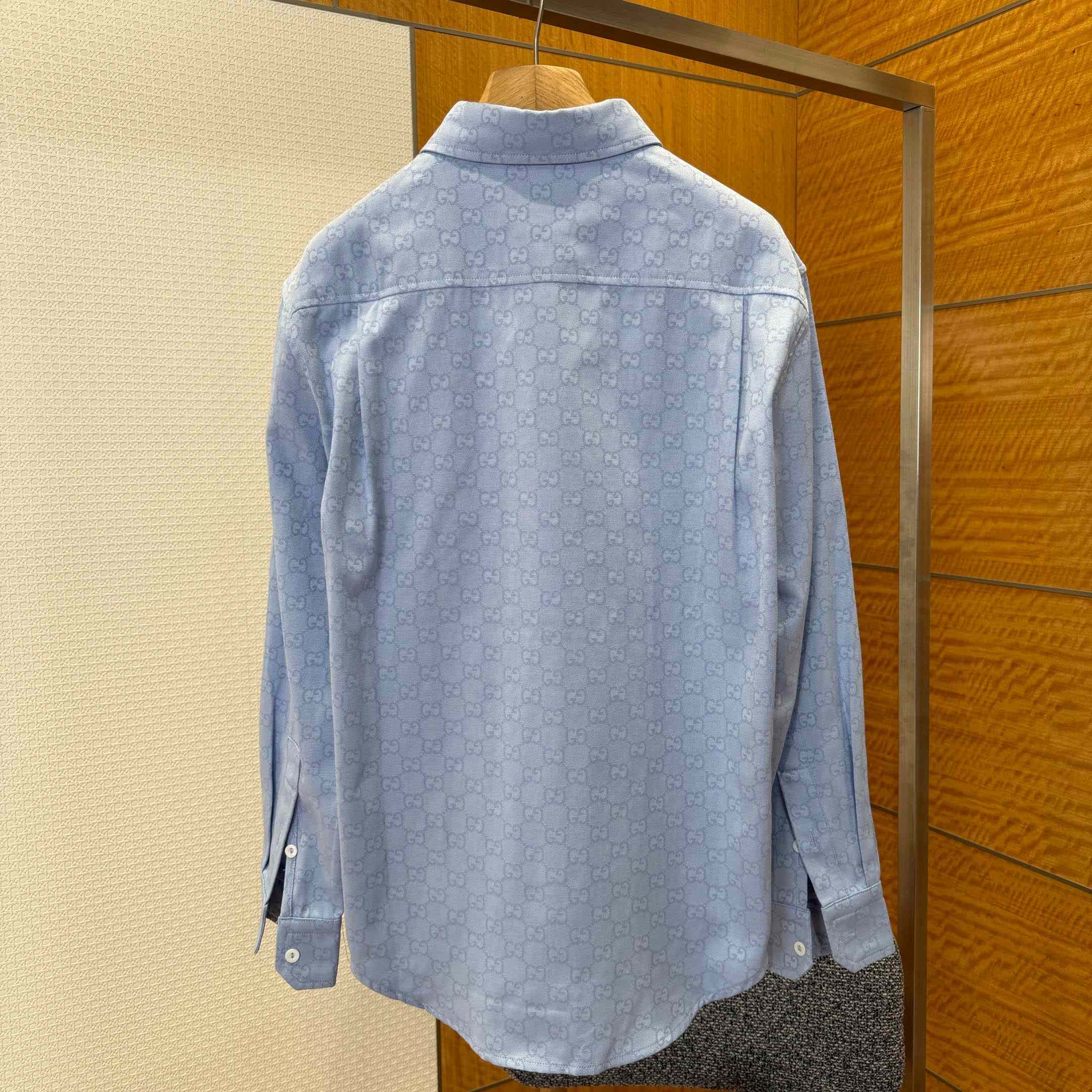 Gucci GG Oxford Cotton Shirt With Embroidery - DopestKickz