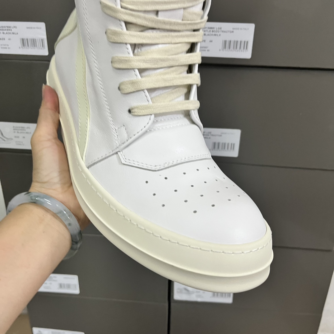 Rick Owens Wmns Strobe Geobasket 'Milk'  - DopestKickz