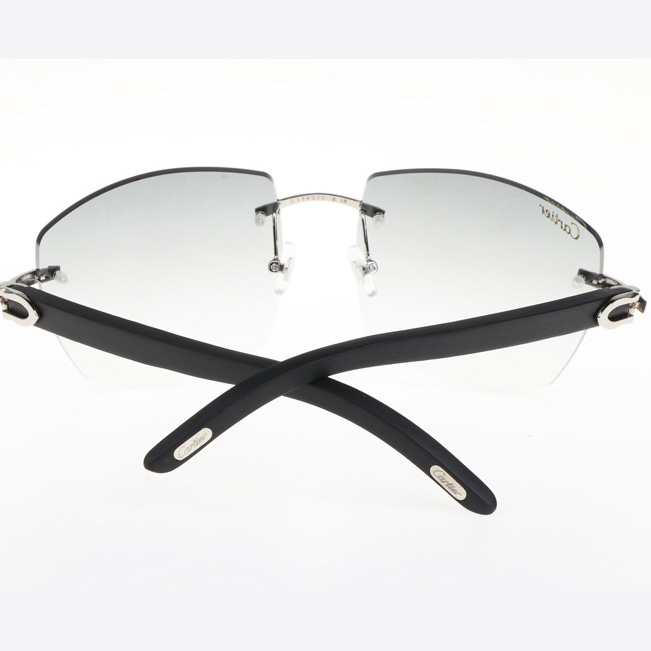 Cartier CT 4189706 Black Wood Sunglasses In Silver Gradient Grey - DopestKickz