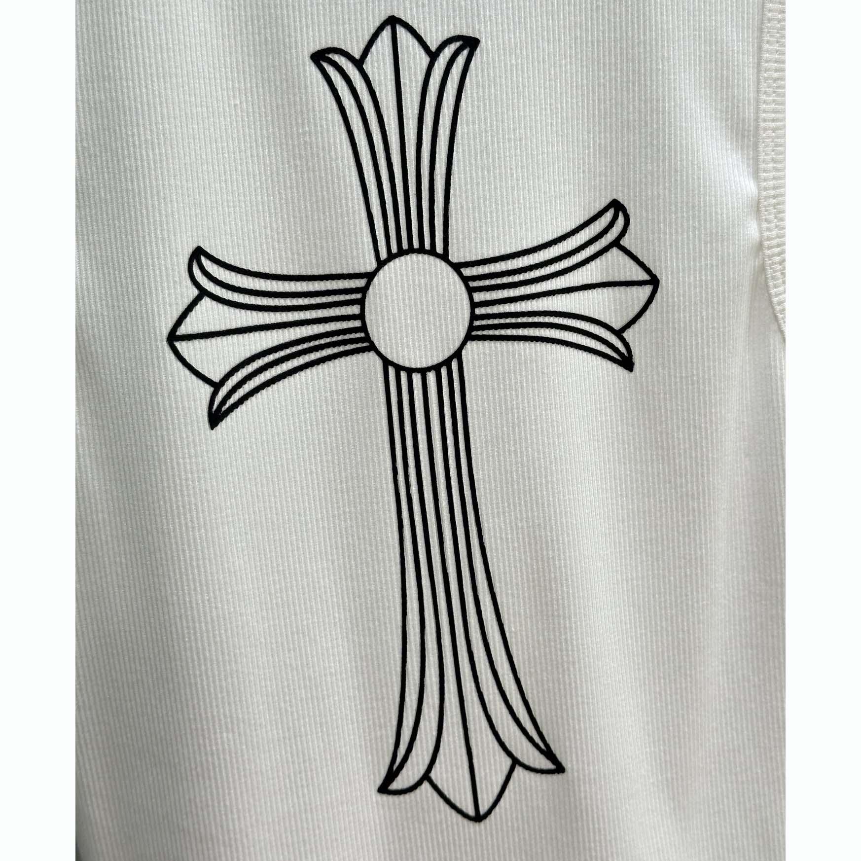 Chrome Hearts T Bar Cross Ribbed Tank Top - DopestKickz