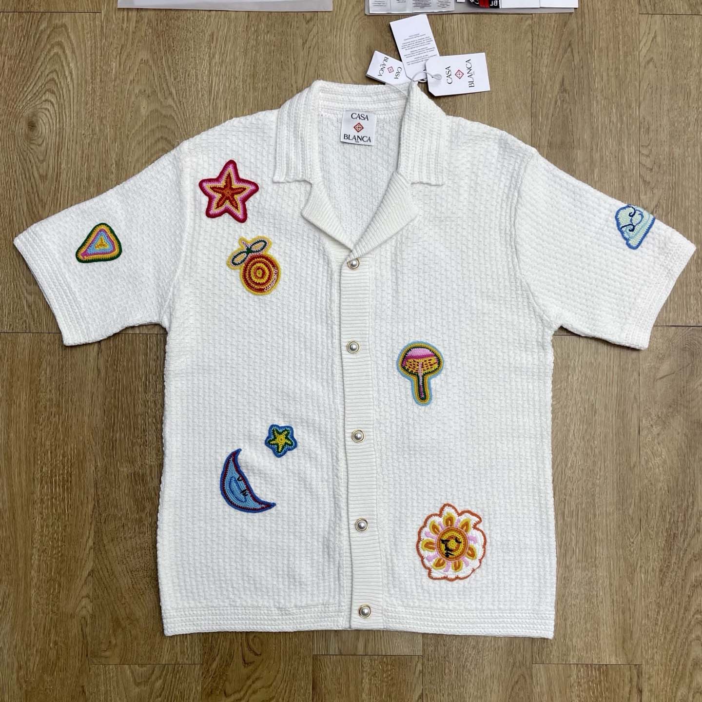 Casablanca Patch-detailing Crochet Shirt   Z6031 - DopestKickz