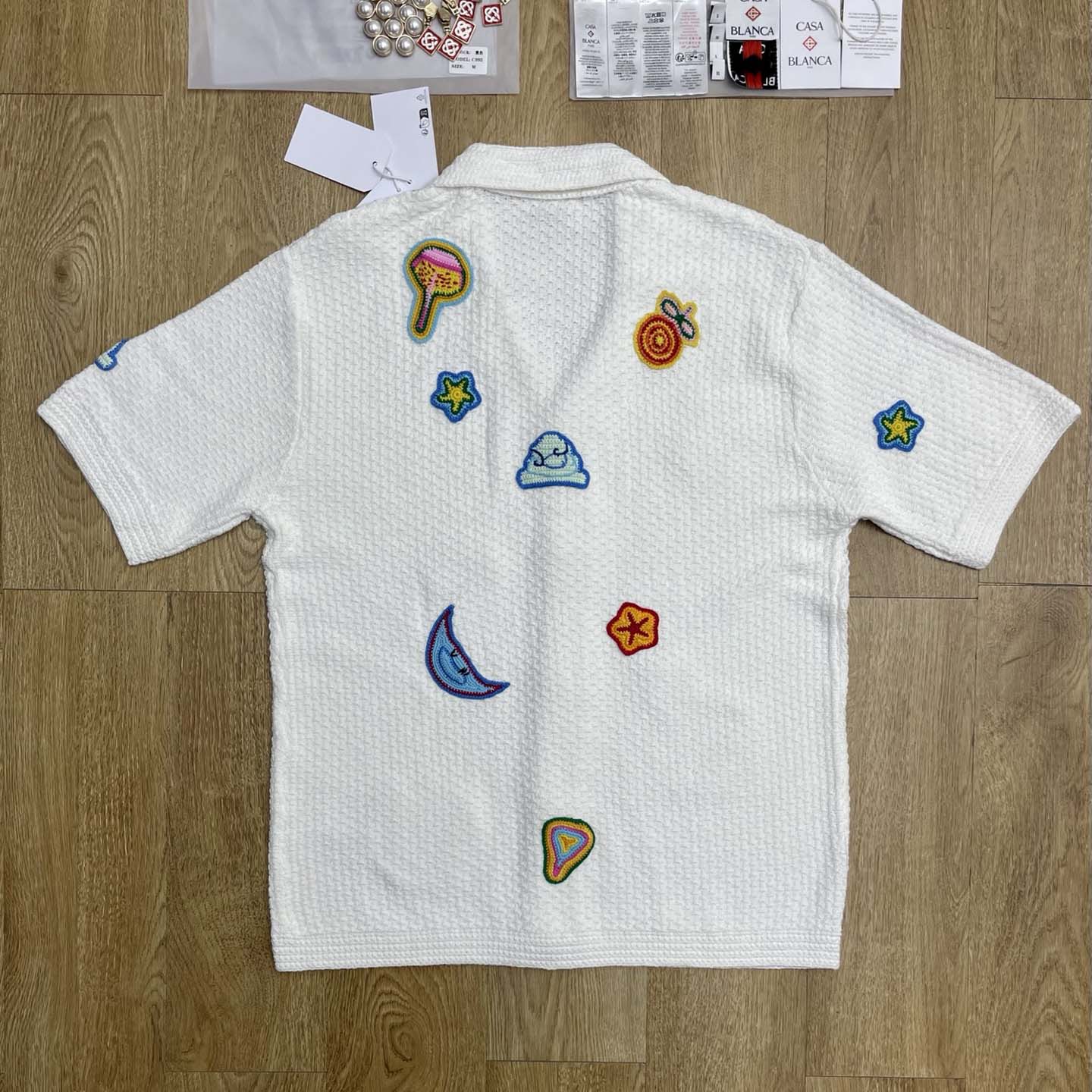 Casablanca Patch-detailing Crochet Shirt   Z6031 - DopestKickz