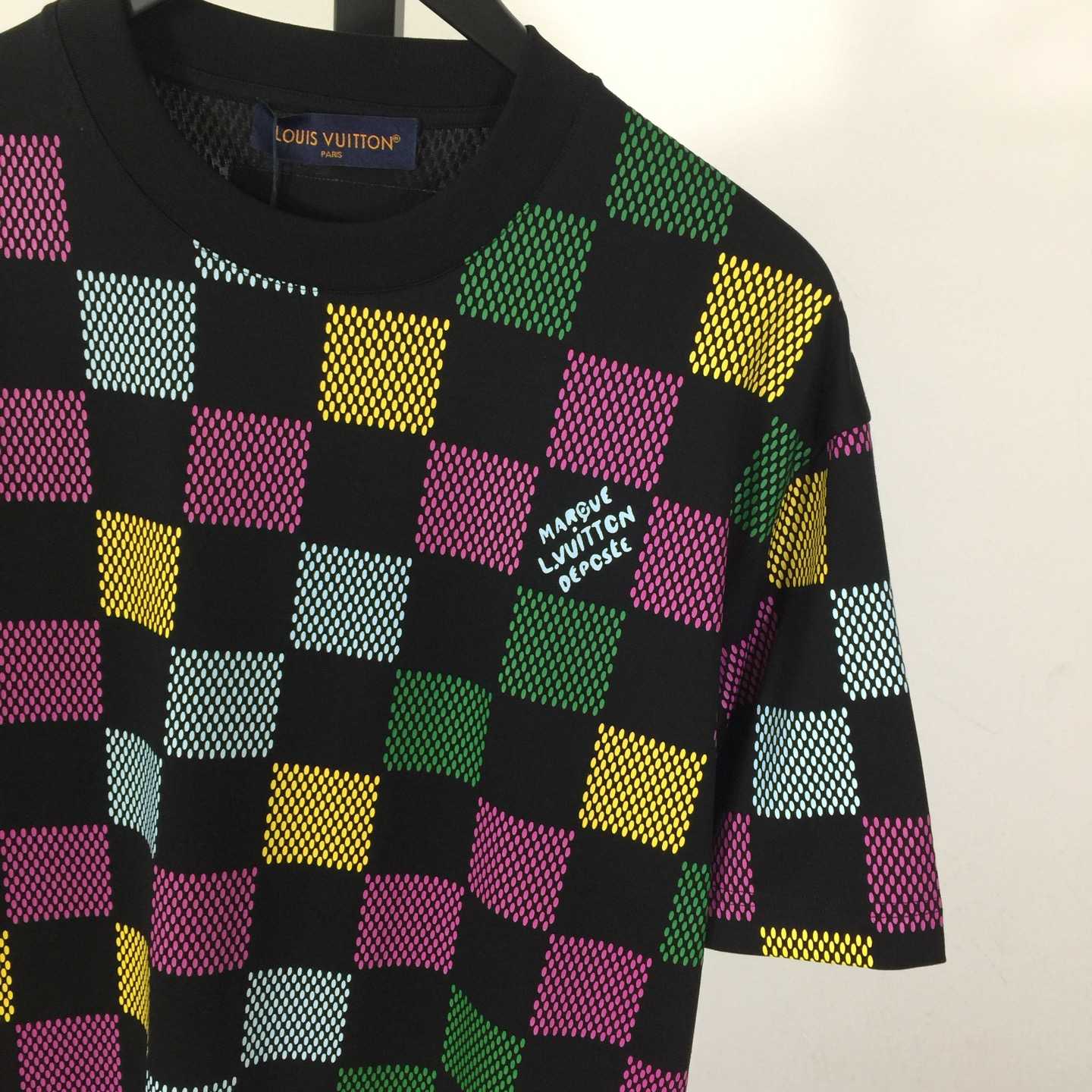 Louis Vuitton Damier Jacquard Short-sleeved Crewneck T-shirt - DopestKickz