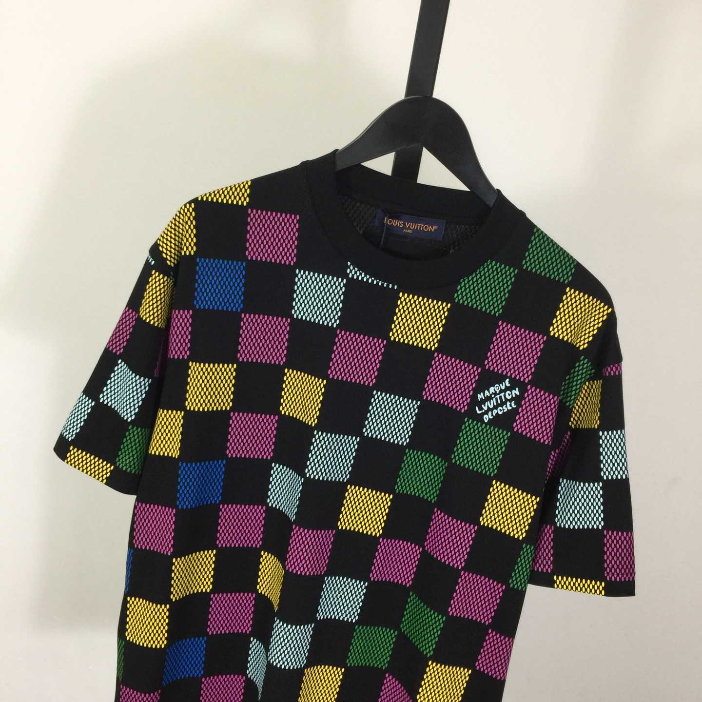 Louis Vuitton Damier Jacquard Short-sleeved Crewneck T-shirt - DopestKickz