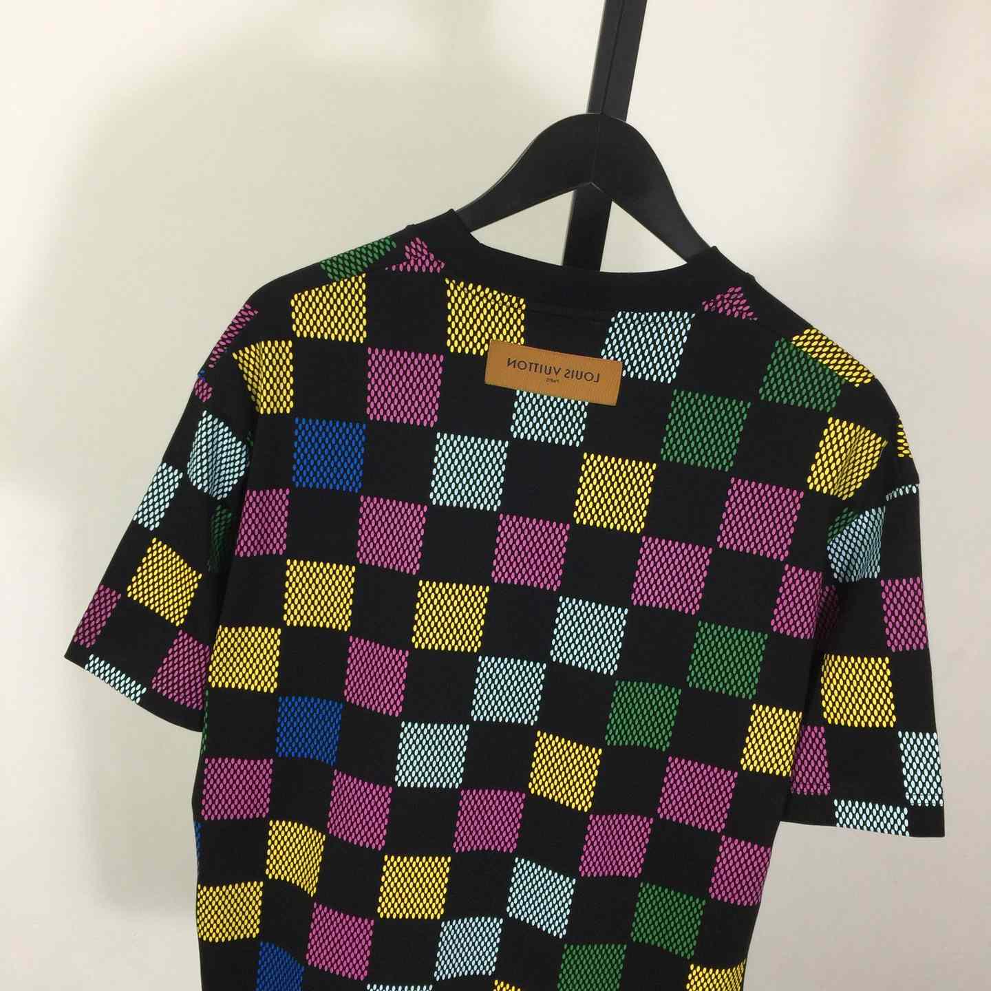 Louis Vuitton Damier Jacquard Short-sleeved Crewneck T-shirt - DopestKickz