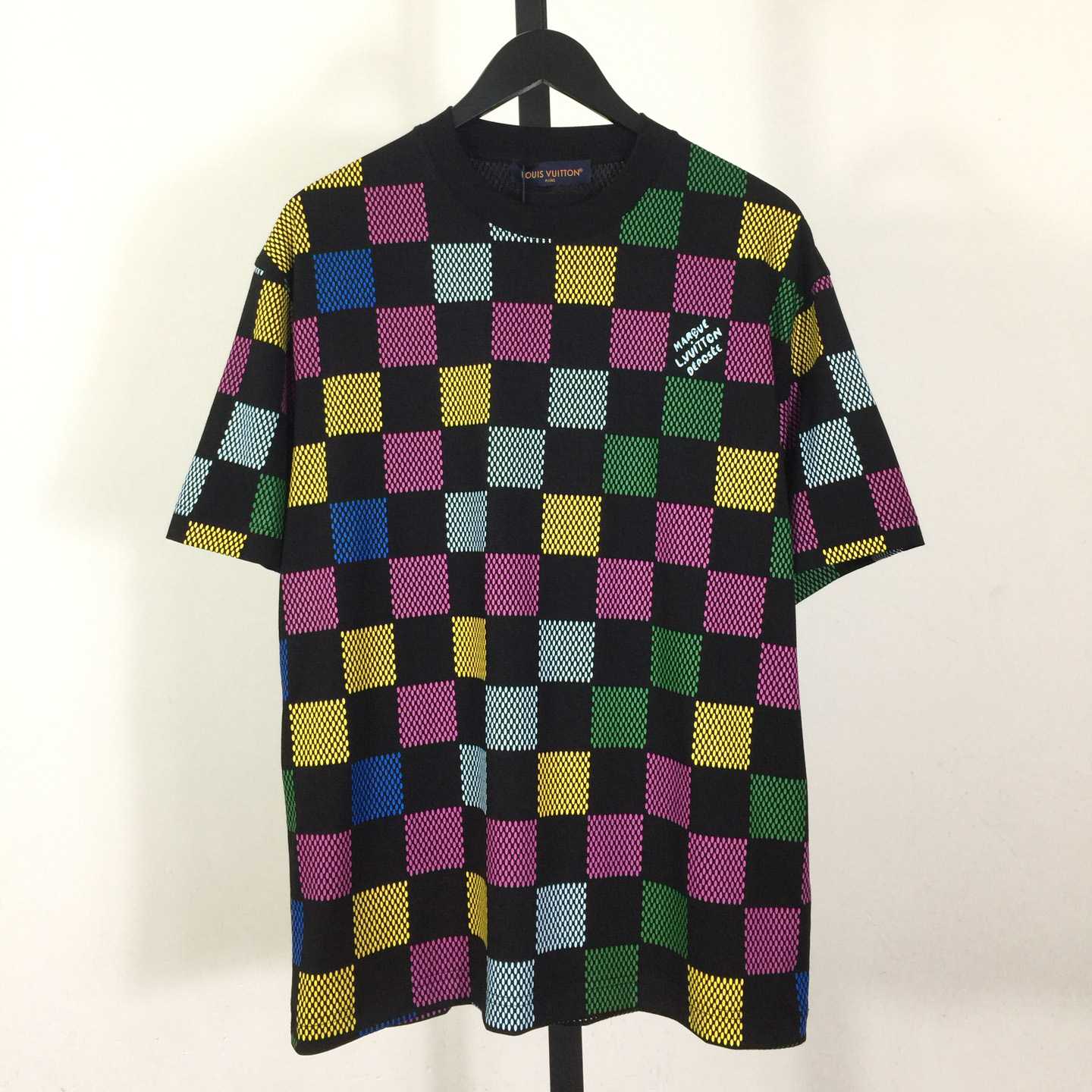 Louis Vuitton Damier Jacquard Short-sleeved Crewneck T-shirt - DopestKickz