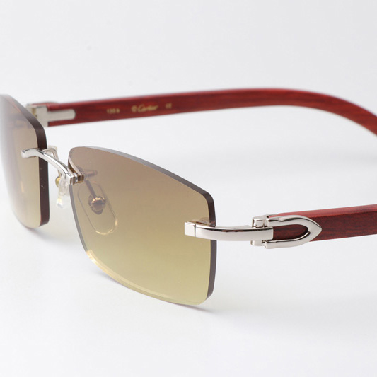 Cartier CT 3524012 Wood Sunglasses Silver Brown - DopestKickz