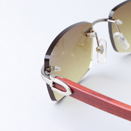 Cartier CT 3524012 Wood Sunglasses Silver Brown - DopestKickz