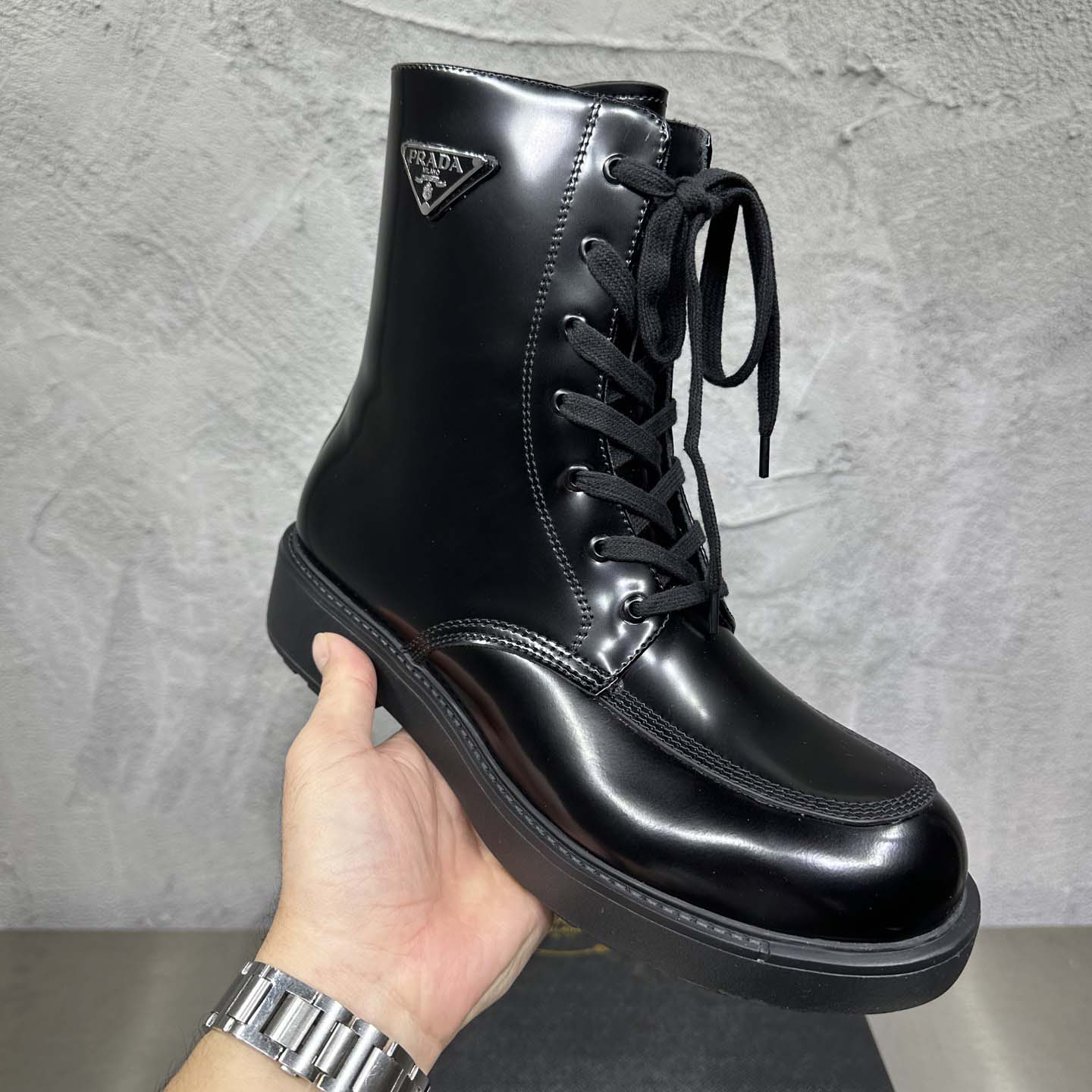 Prada Wmns Brushed Leather Boot 'Black' - DopestKickz