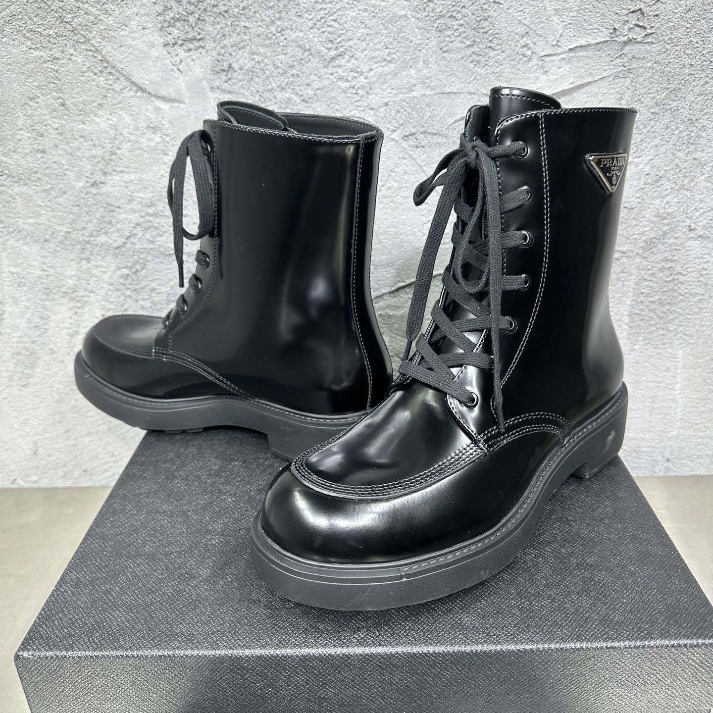 Prada Wmns Brushed Leather Boot 'Black' - DopestKickz
