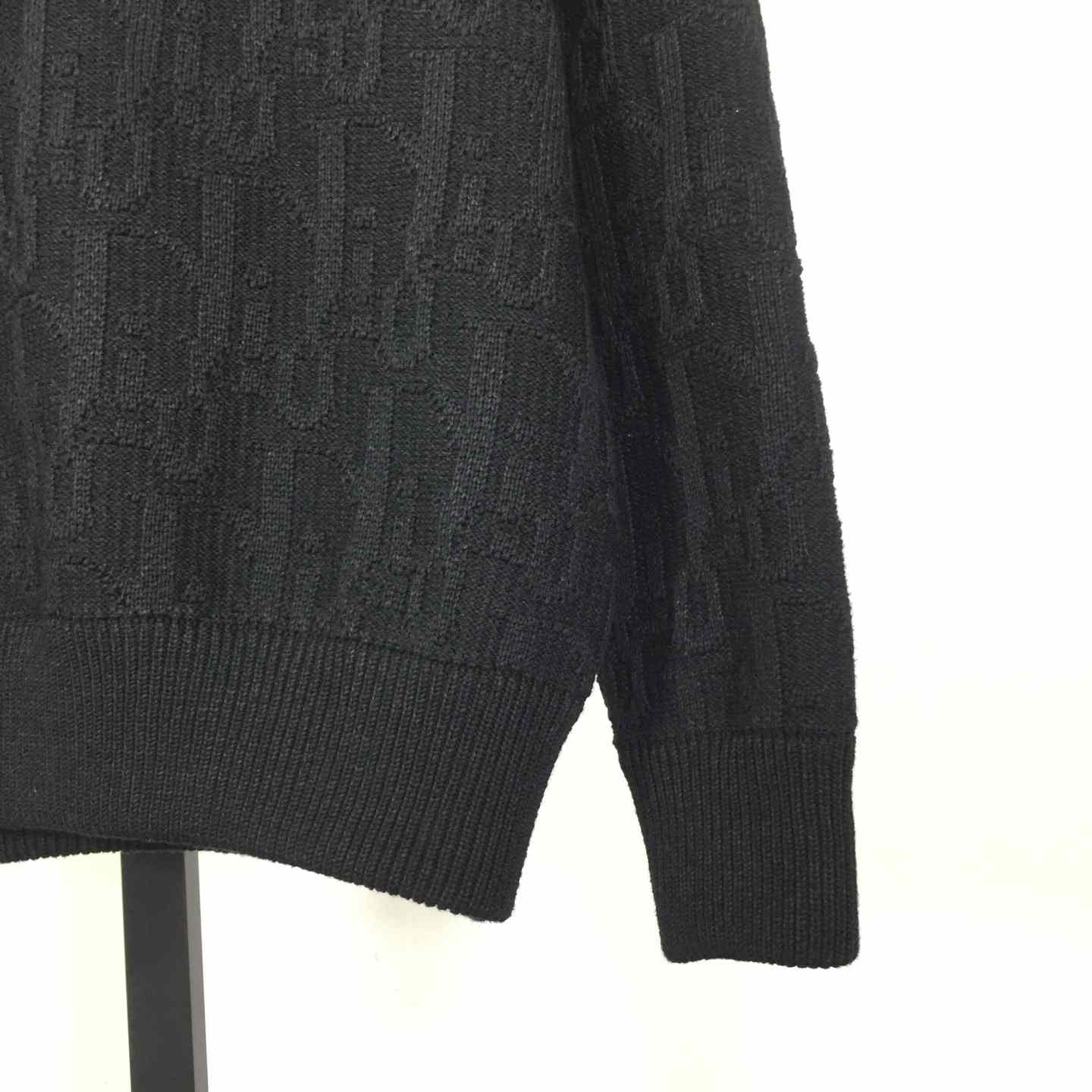 Dior Oblique Sweater Black Cotton-Blend Jacquard - DopestKickz