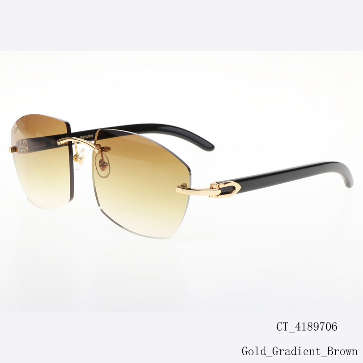 Cartier CT 4189706 Black Buffalo Sunglasses In Gold Gradient Brown - DopestKickz
