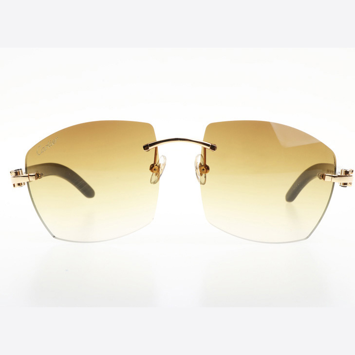 Cartier CT 4189706 Black Buffalo Sunglasses In Gold Gradient Brown - DopestKickz