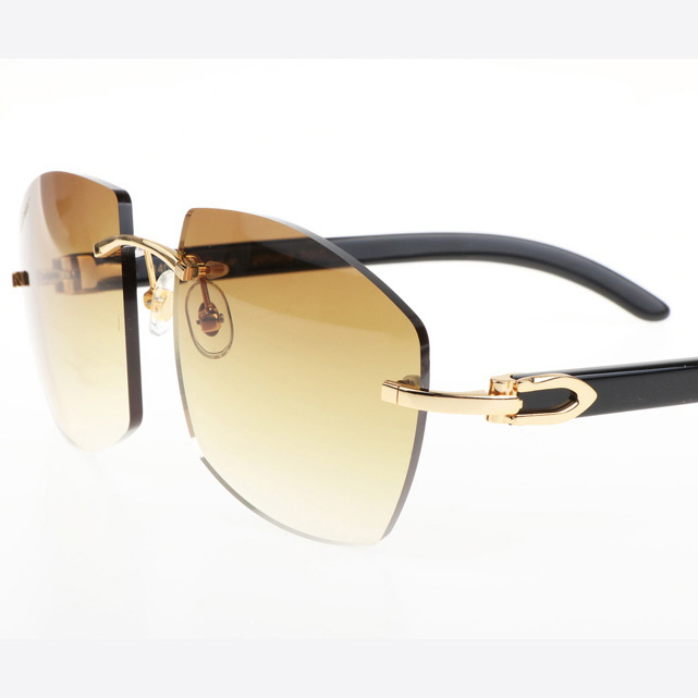 Cartier CT 4189706 Black Buffalo Sunglasses In Gold Gradient Brown - DopestKickz