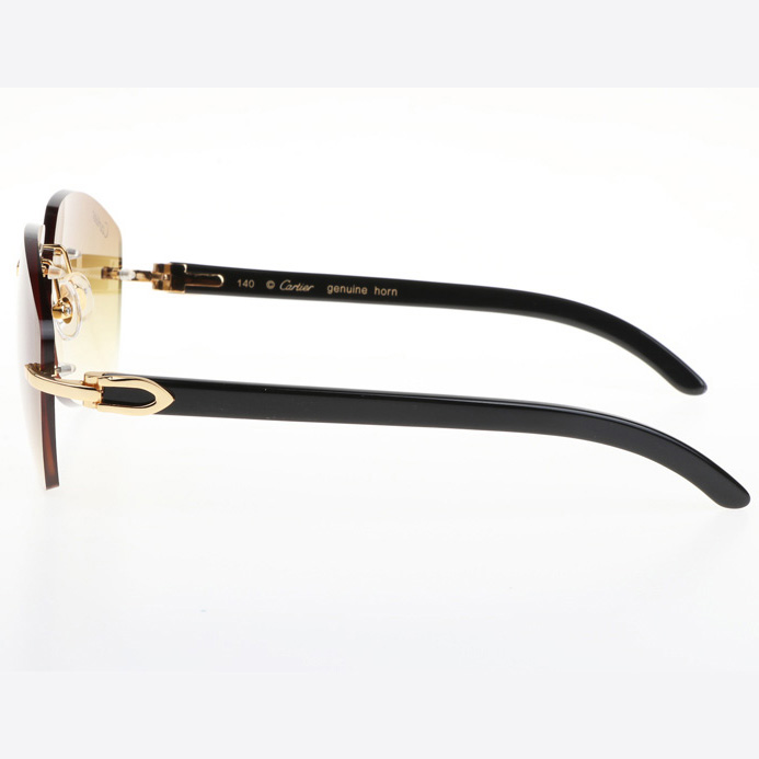 Cartier CT 4189706 Black Buffalo Sunglasses In Gold Gradient Brown - DopestKickz