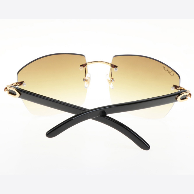 Cartier CT 4189706 Black Buffalo Sunglasses In Gold Gradient Brown - DopestKickz