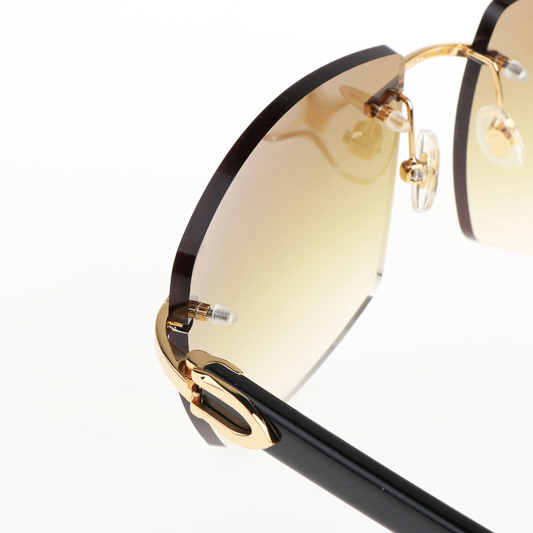 Cartier CT 4189706 Black Buffalo Sunglasses In Gold Gradient Brown - DopestKickz