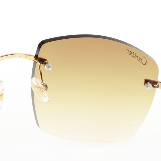 Cartier CT 4189706 Black Buffalo Sunglasses In Gold Gradient Brown - DopestKickz